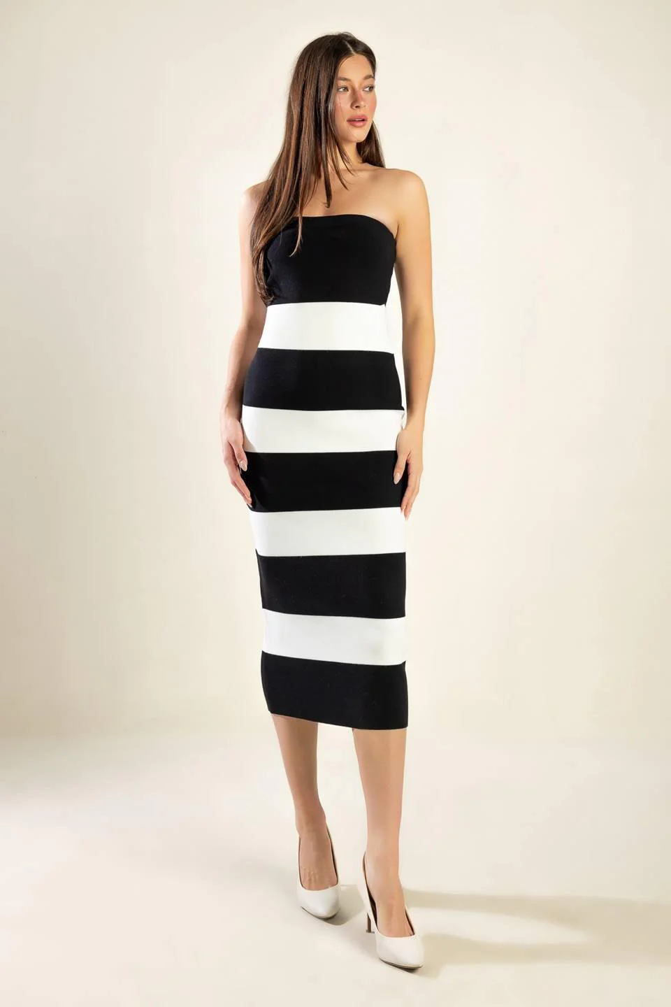 Romantic Afternoon Sweater Midi Tube Dress - Image 3