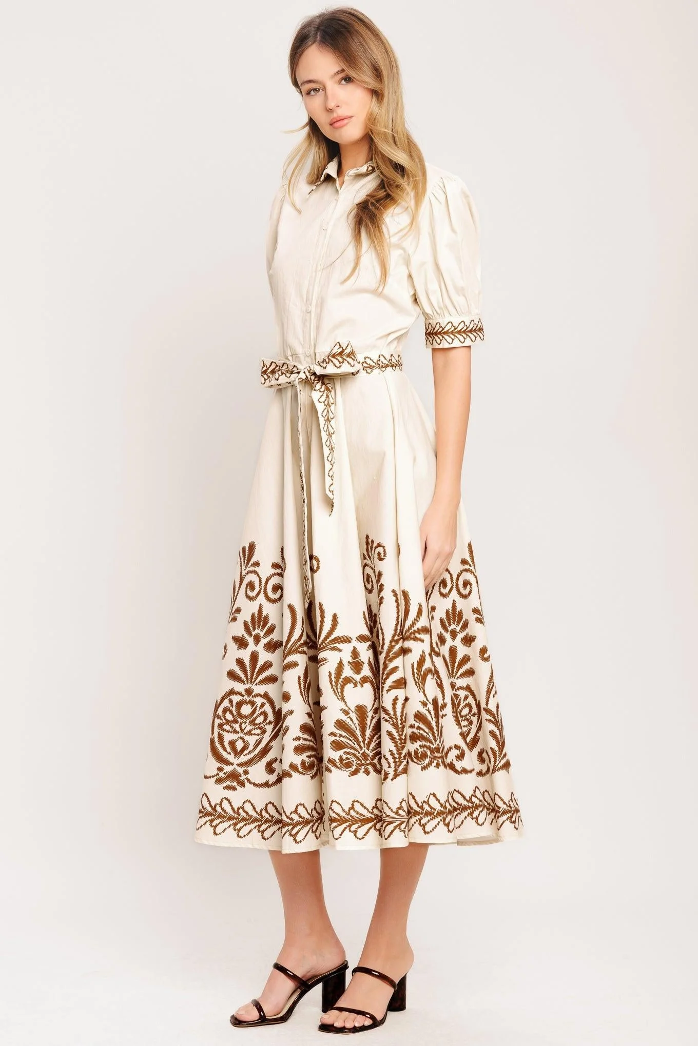 Romantic Heirloom Woven Midi Dress - Image 5