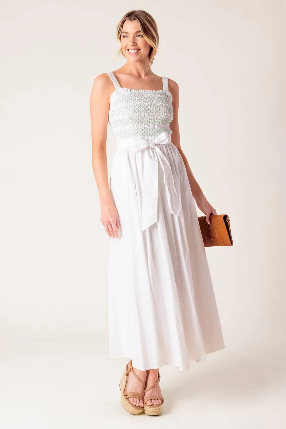 Romina Broderie Woven Midi Dress - Image 4