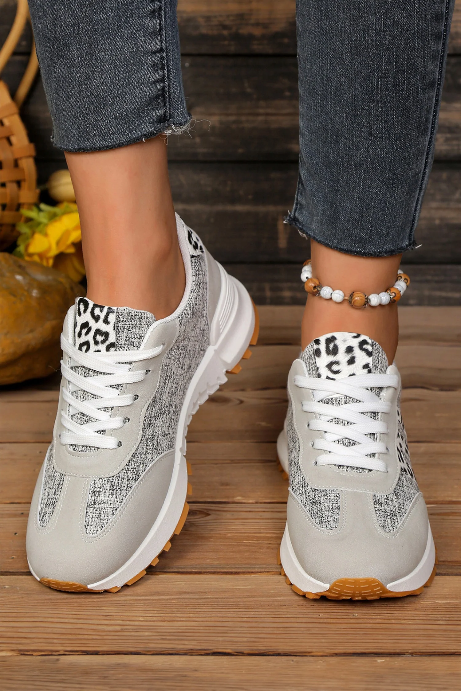Threaded Pear Rosalia Detail Lace Up Sneakers - Image 2