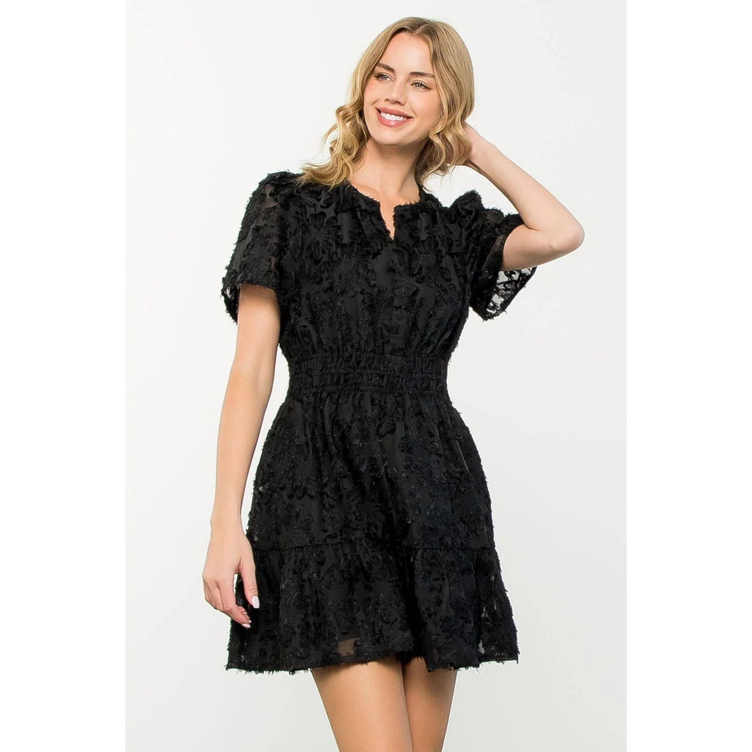 Rosalie - Fringe Detail Flutter Mini Dress - Image 8