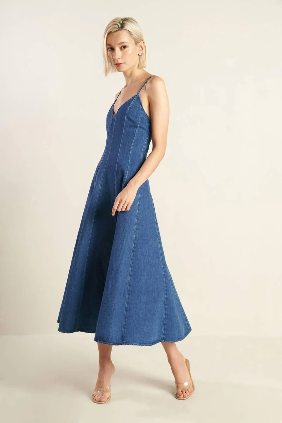 Rosewood Romance Denim Midi Dress - Image 4