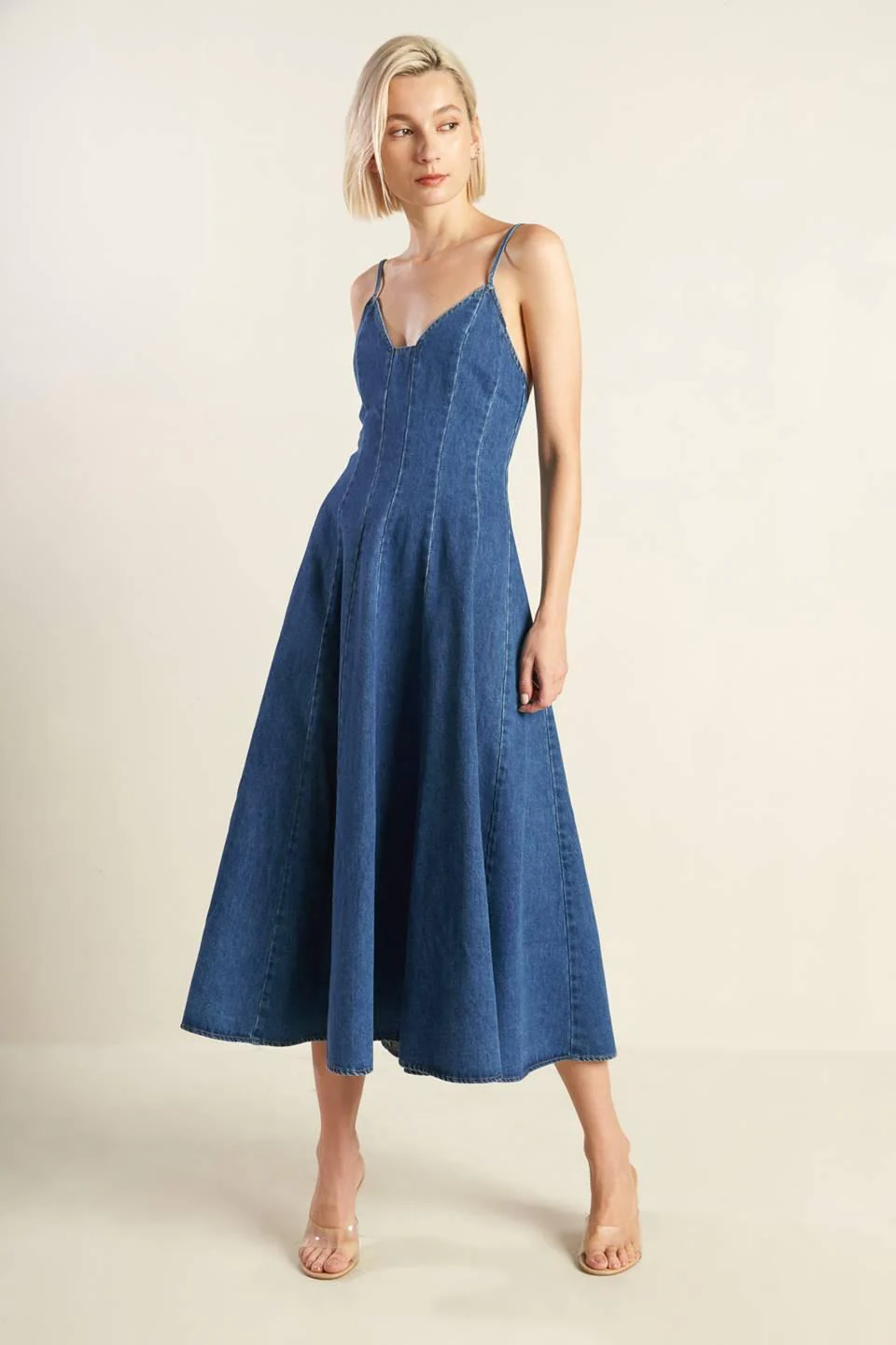 Rosewood Romance Denim Midi Dress - Image 6