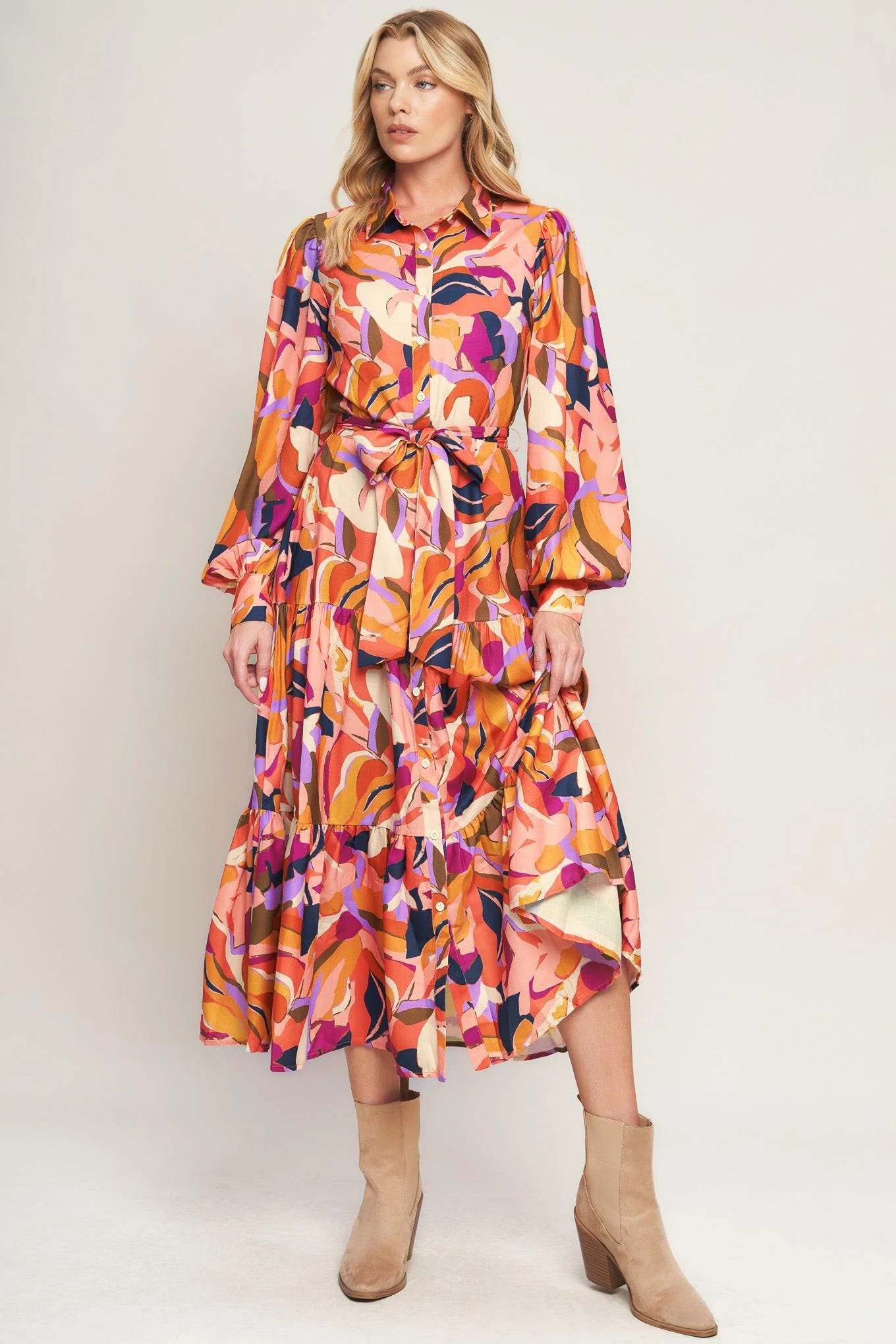 Rosewood Romance Woven Midi Dress - Image 5