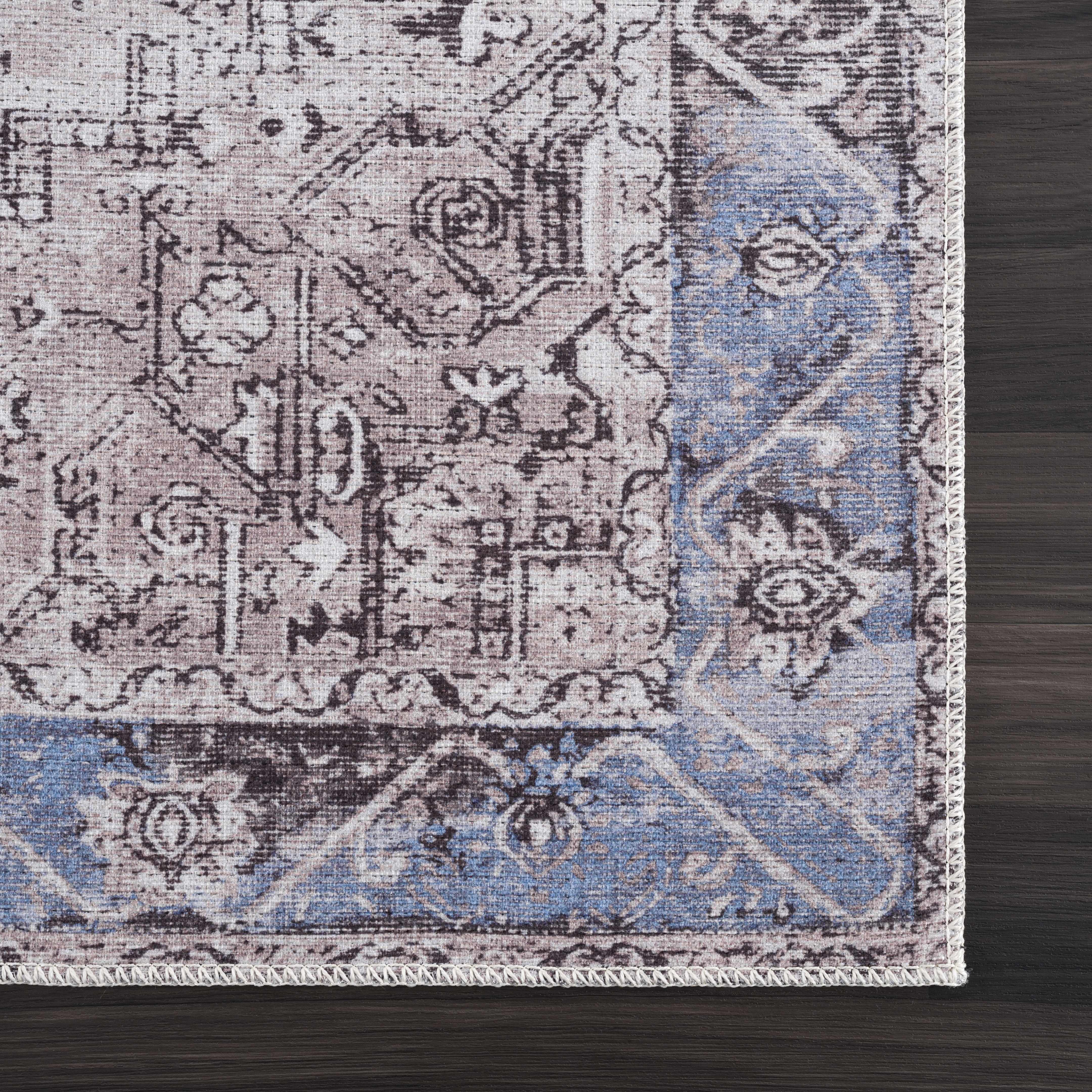 Rosman Blue&Beige - Promo Washable Area Rug - Clearance - Image 8