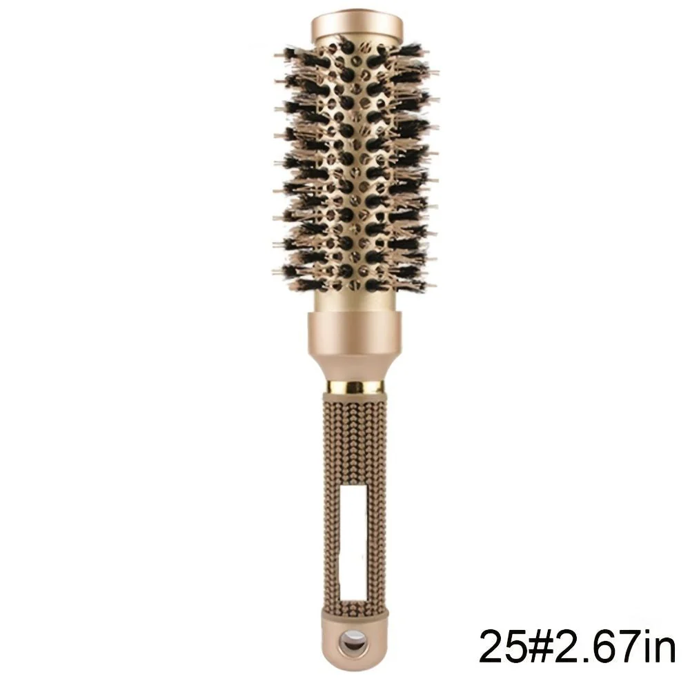 Round Brush For Blow Drying; Nano Thermal Ceramic & Ionic Tech Hair Brush With Boar Bristles; Professional Round Barrel Brush For Styling; Curling And Straightening - Image 19