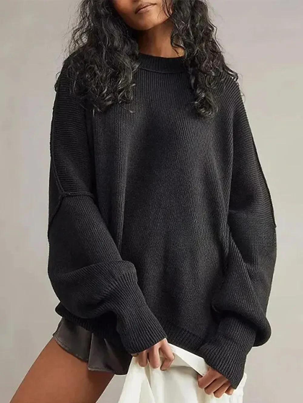 Round Neck Long Sleeve Sweater - Image 10