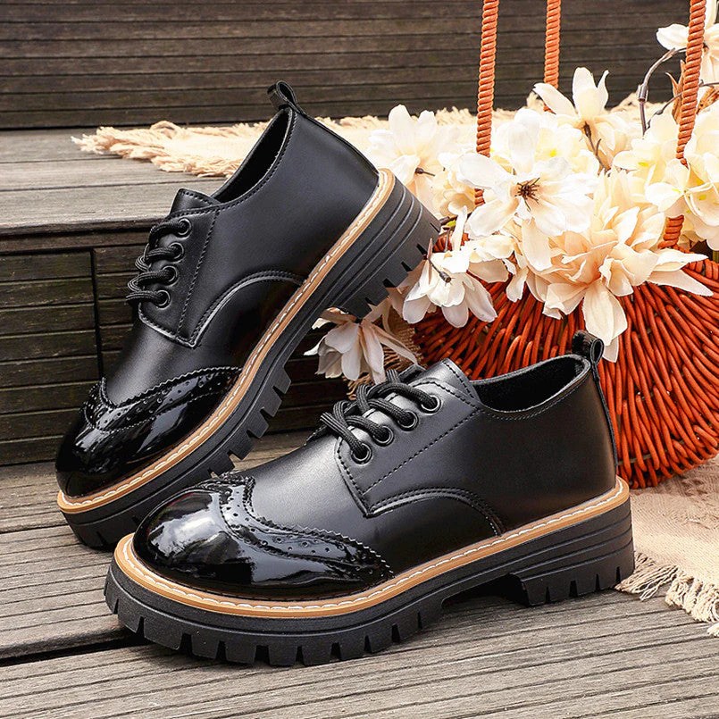 Round Toe Flatheeled Laceup Pumps For Women - Image 5