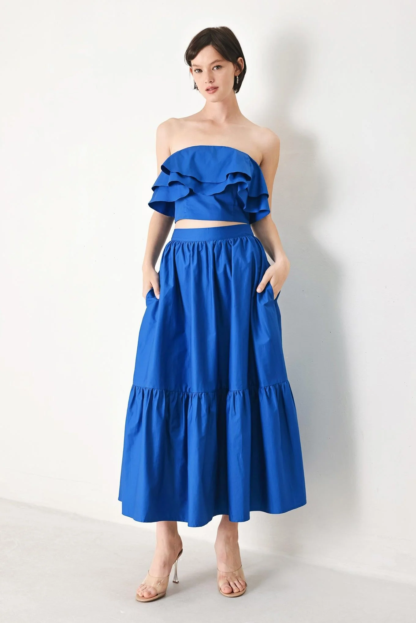 Royal Flow Woven Midi Skirt - Image 3