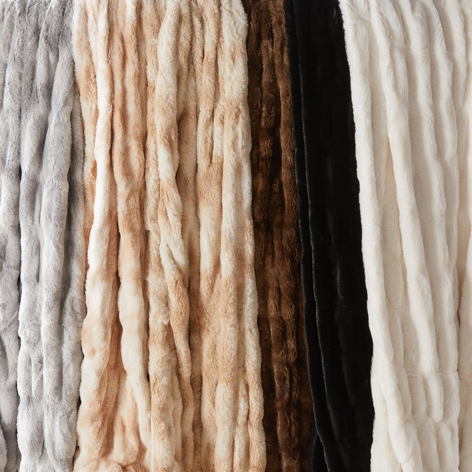 Ruched Faux Fur Throw Blanket - Alondra Collection - Image 43