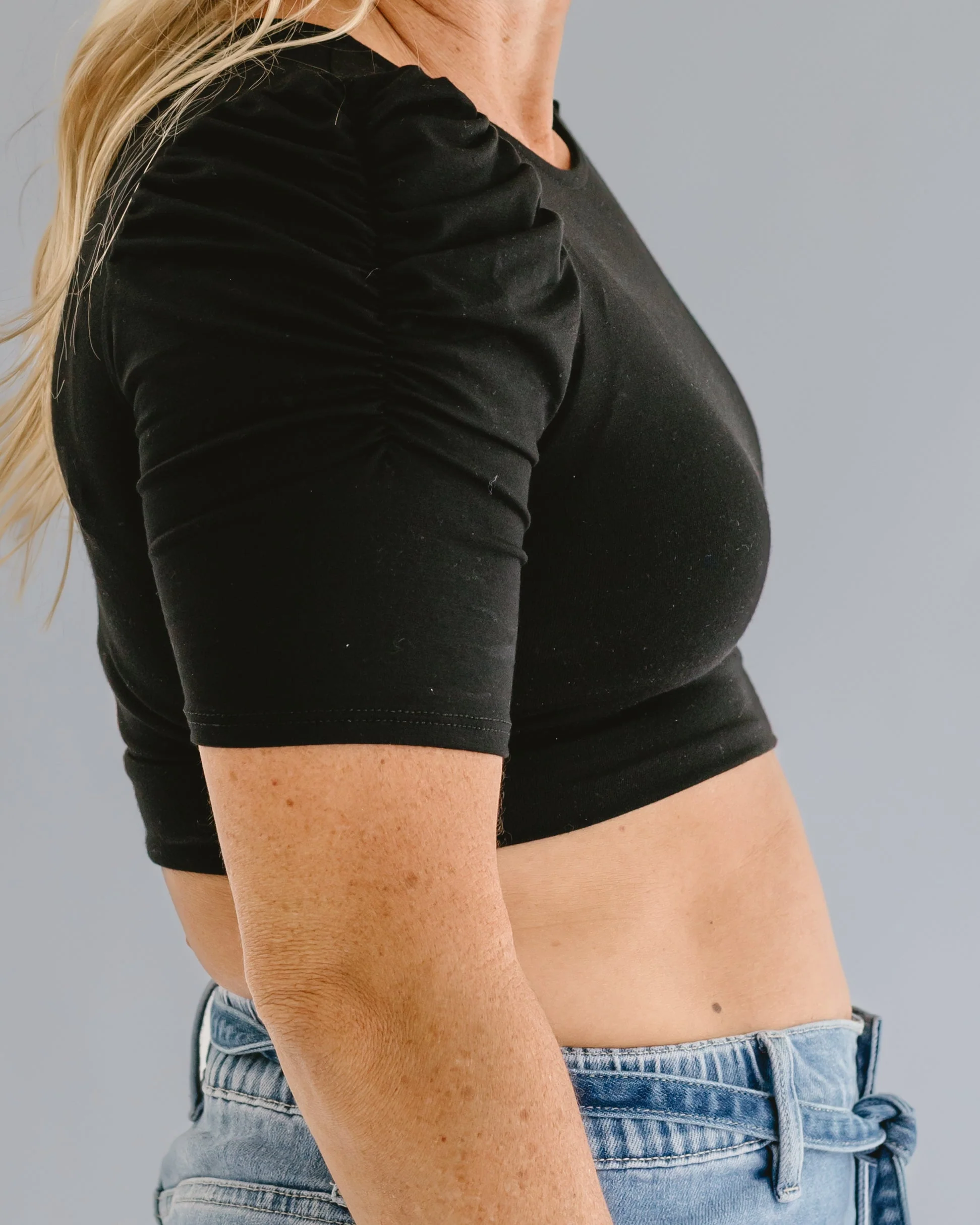 Ruched Sleeve Halftee - Image 4