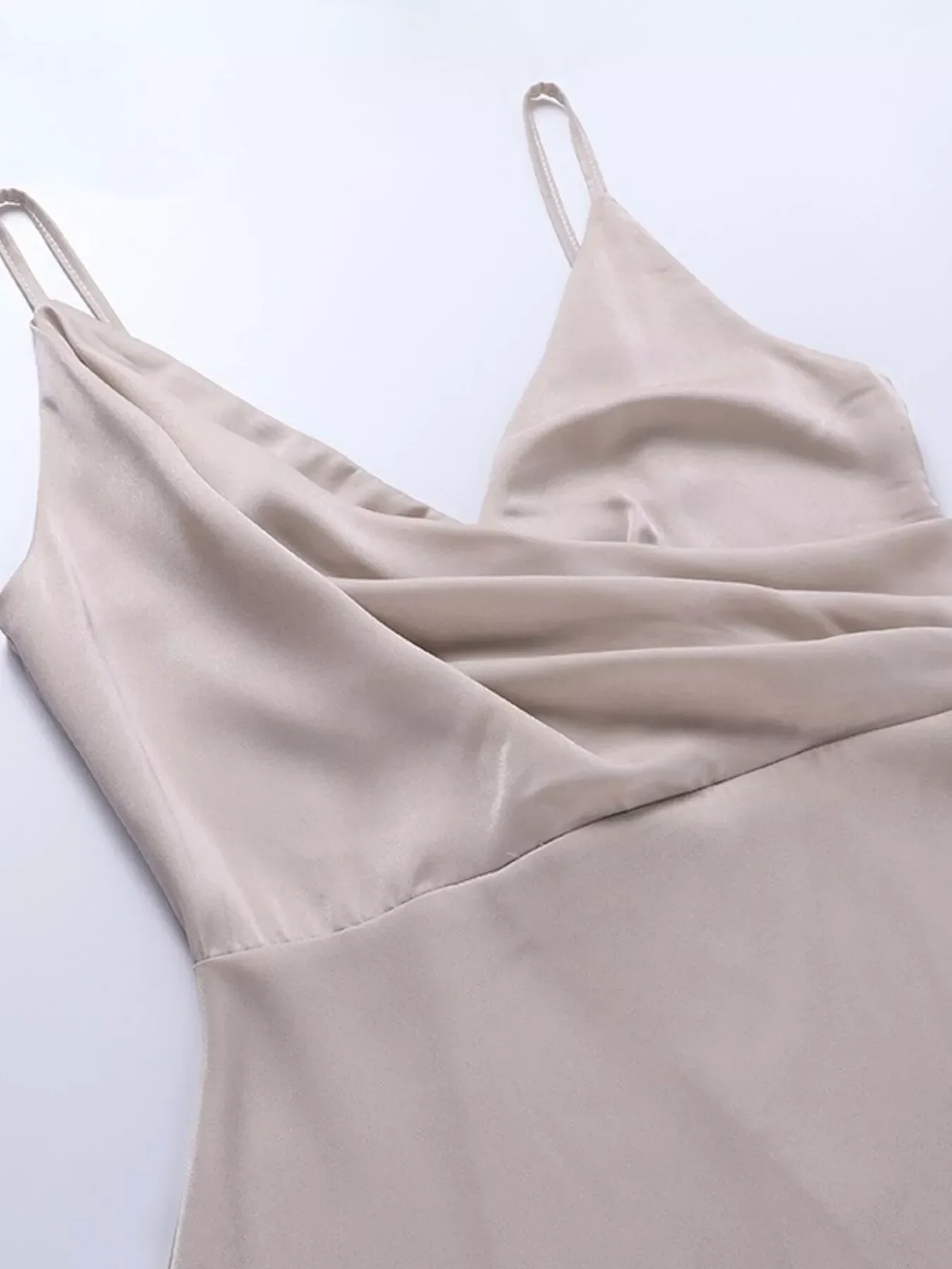 Ruched Slit Spaghetti Strap Dress - Image 6