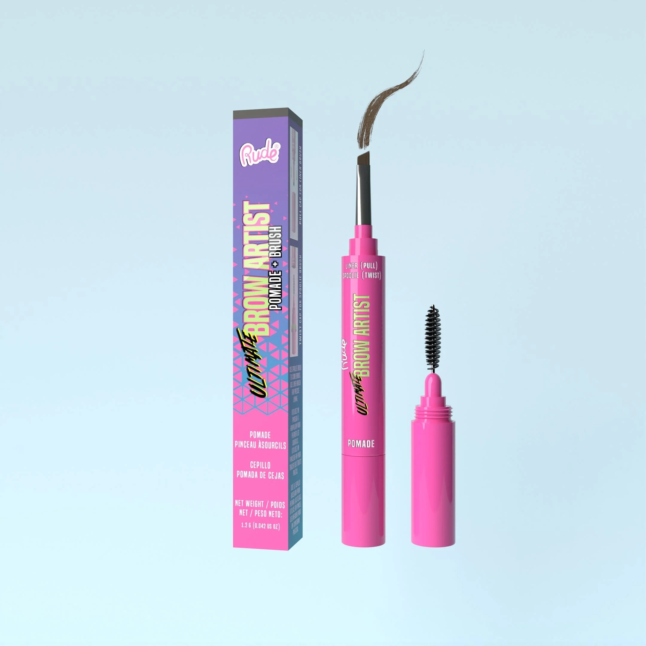 RUDE Ultimate Brow Artist Pomade and Brush - Taupe by Avera Group