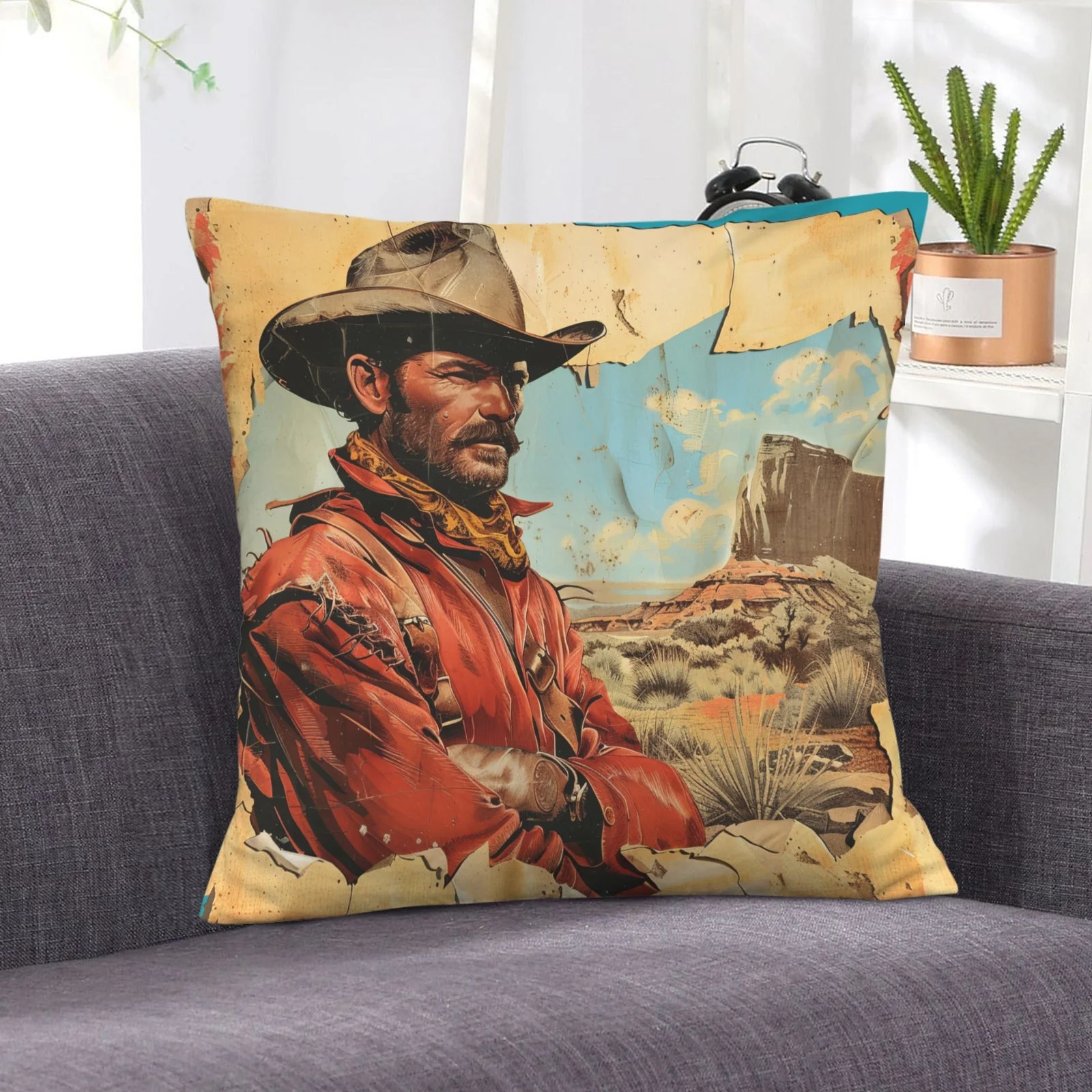 Rugged Cowboy Velvety Soft Pillow Case Made in America - Image 6
