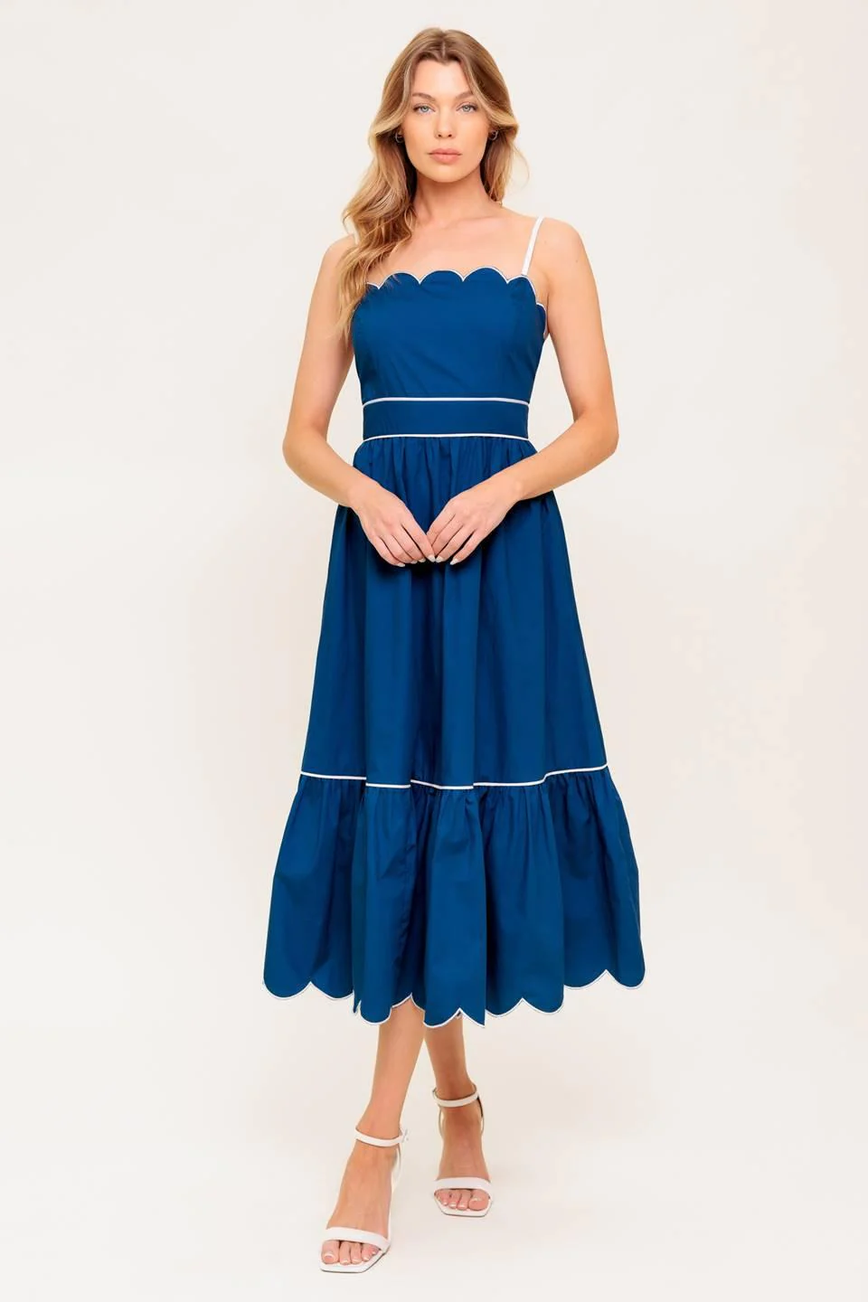 Rustic Dream Navy Woven Midi Dress - Image 7