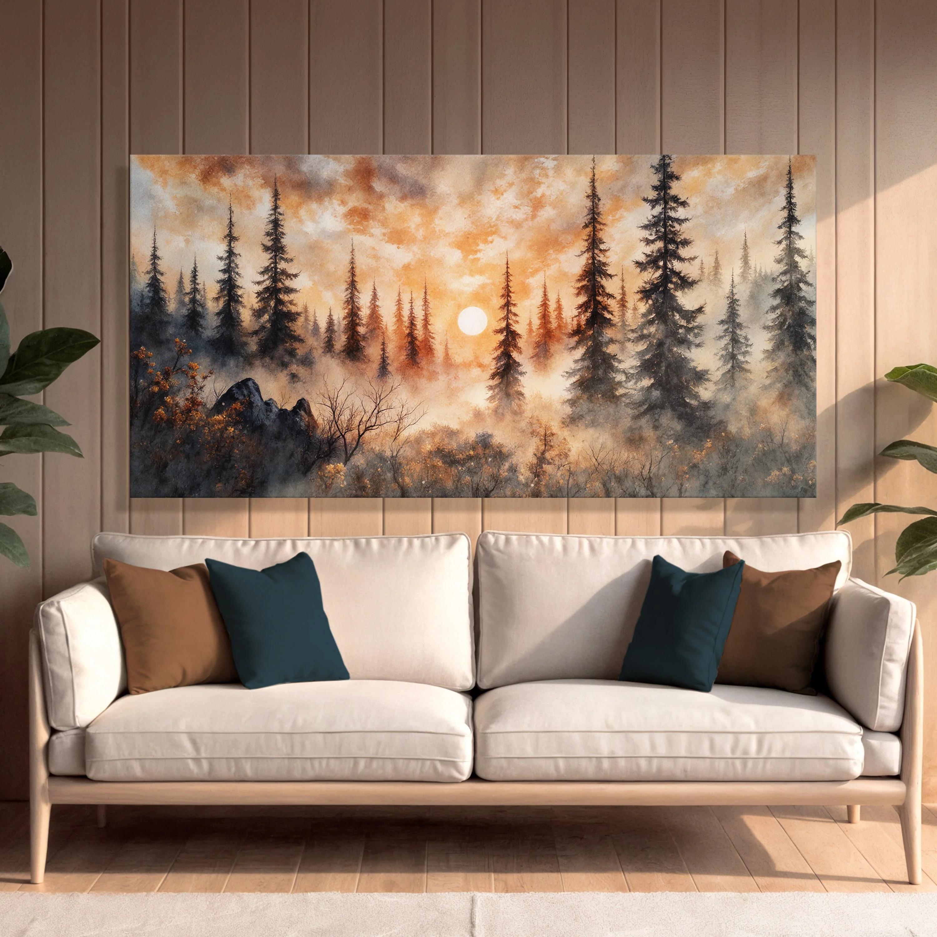Rustic Forest Sunset Wall Art - Image 5