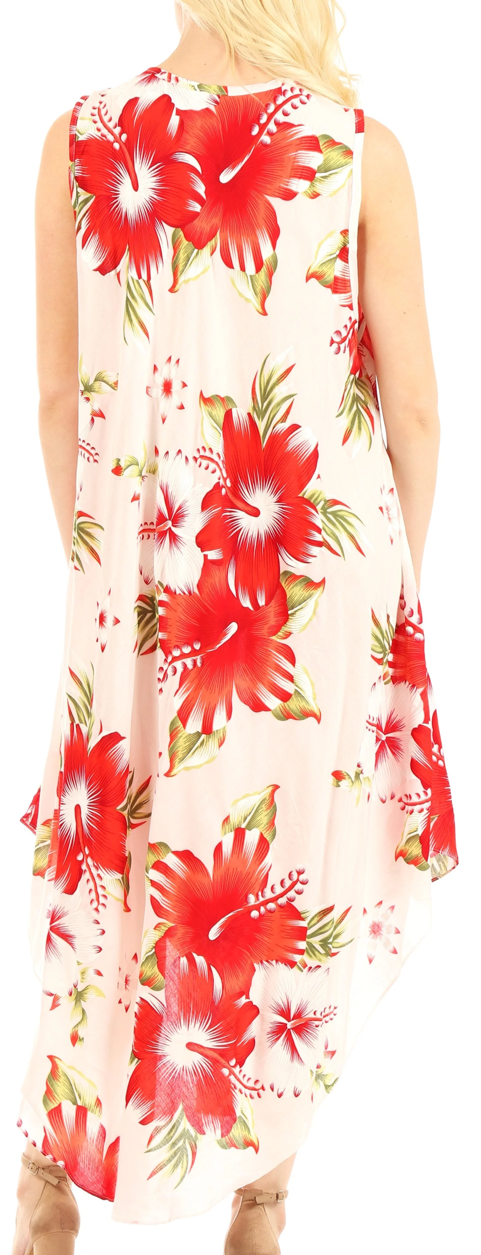 Sakkas Aba Women's Casual Summer Floral Print Sleeveless Loose Dress Cover-up - Image 52