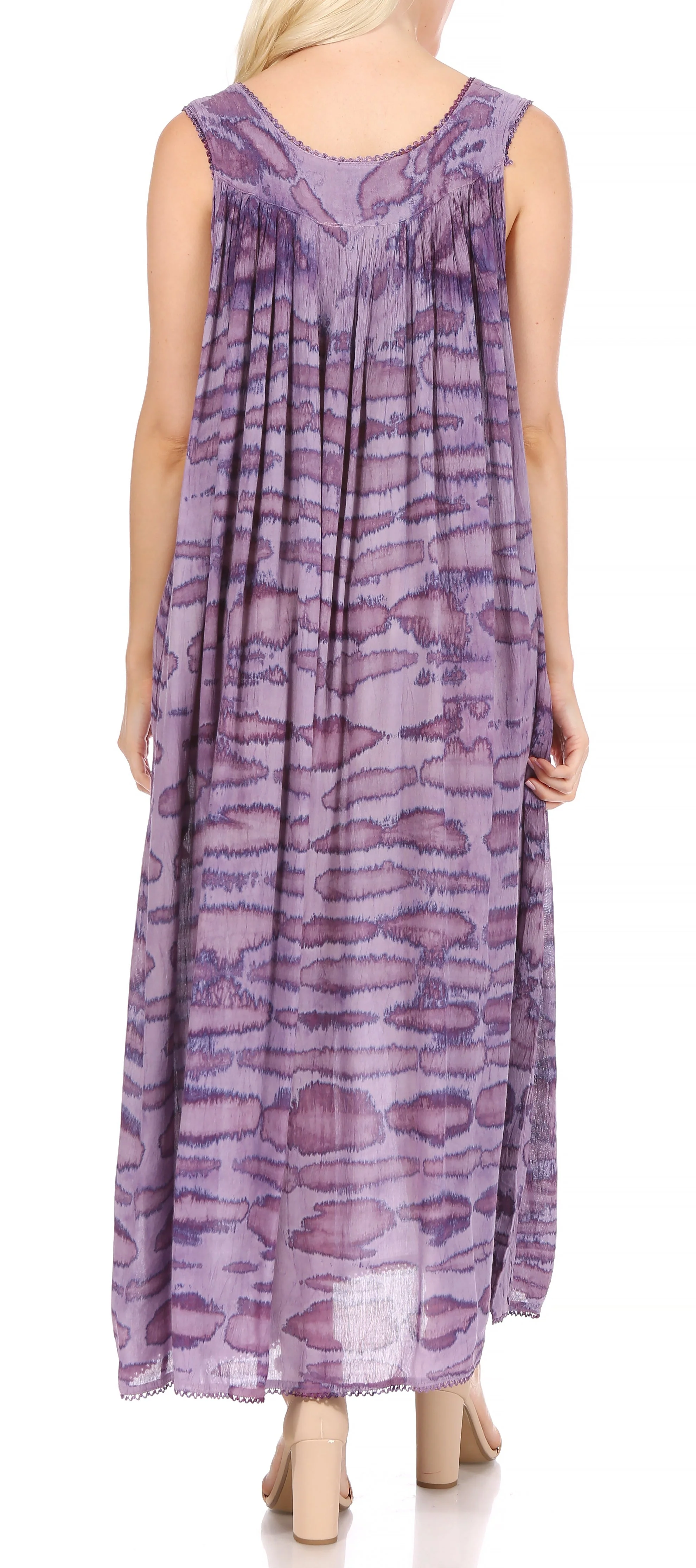 Sakkas Adele Sequin Embroidered Scoop Neck Sleeveless Dress / Cover Up - Image 17
