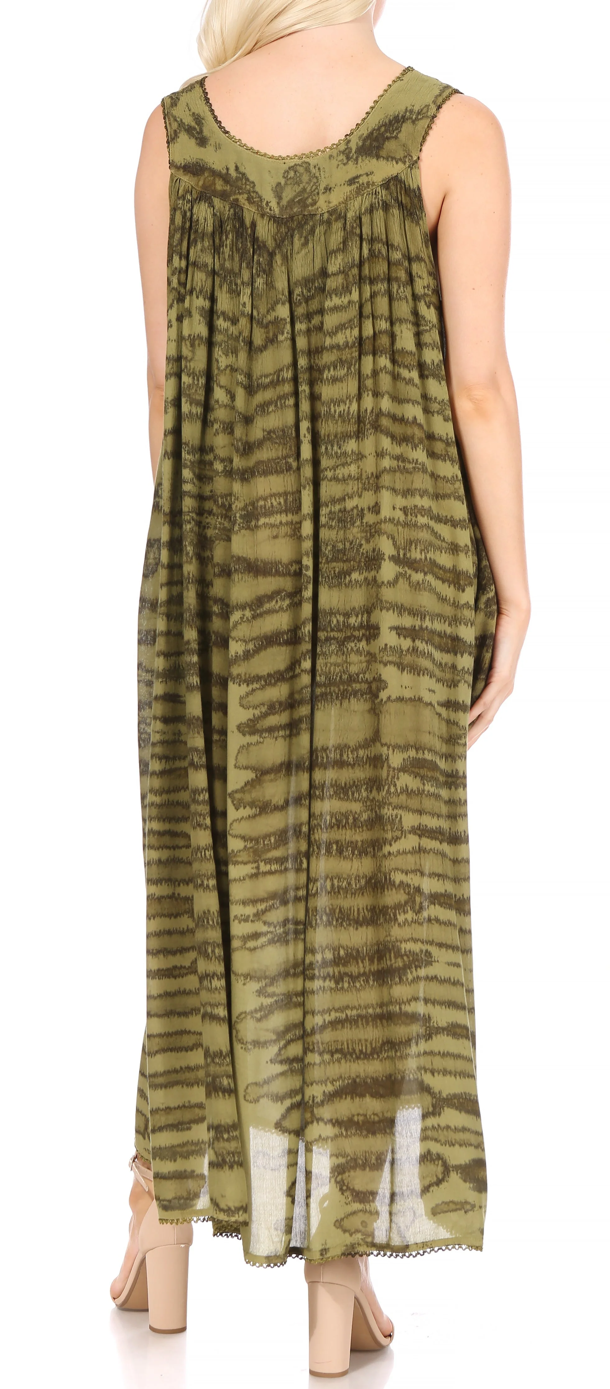 Sakkas Adele Sequin Embroidered Scoop Neck Sleeveless Dress / Cover Up - Image 7
