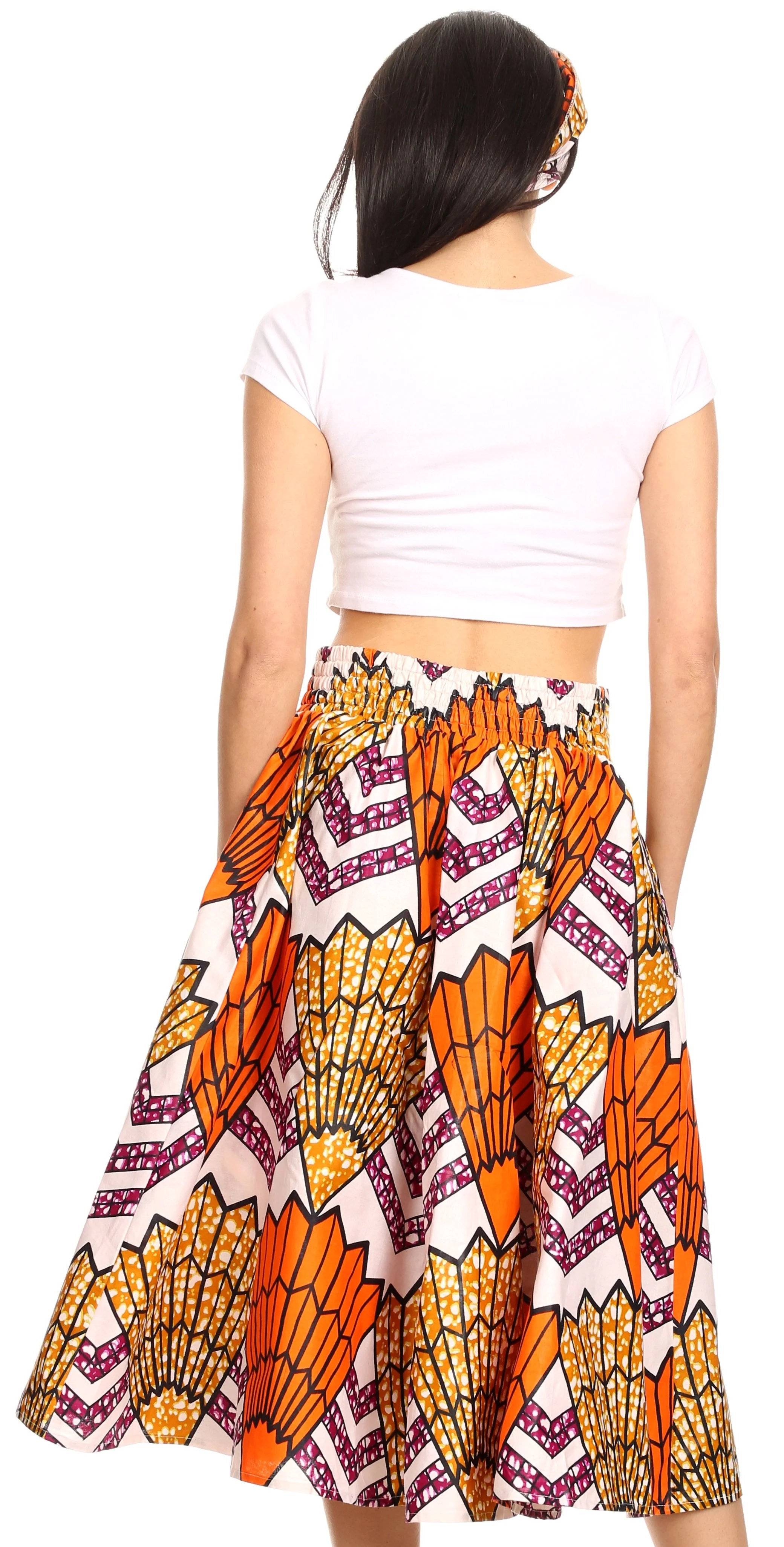 Sakkas African Dutch Ankara Wax Print Full Circle Skirt - Image 136