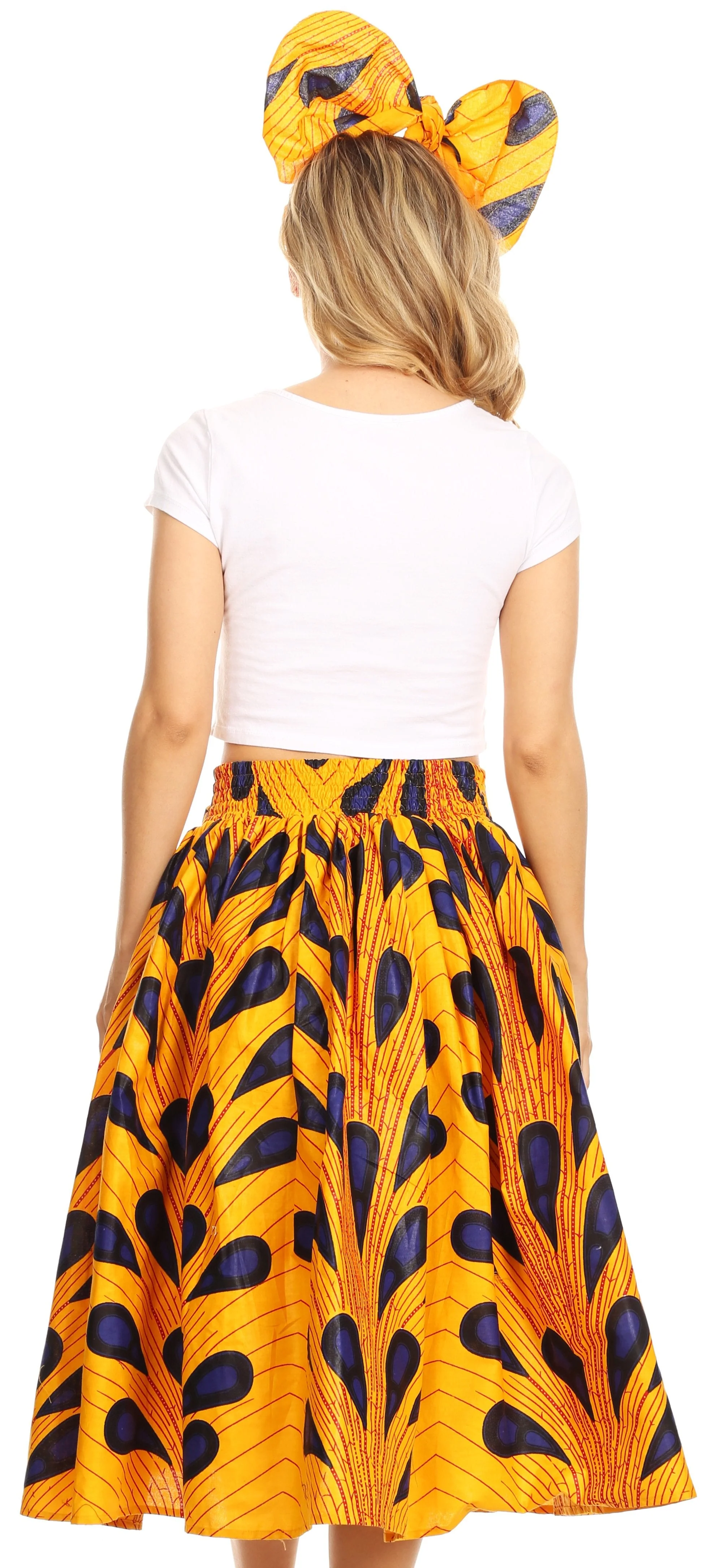 Sakkas African Dutch Ankara Wax Print Full Circle Skirt - Image 184