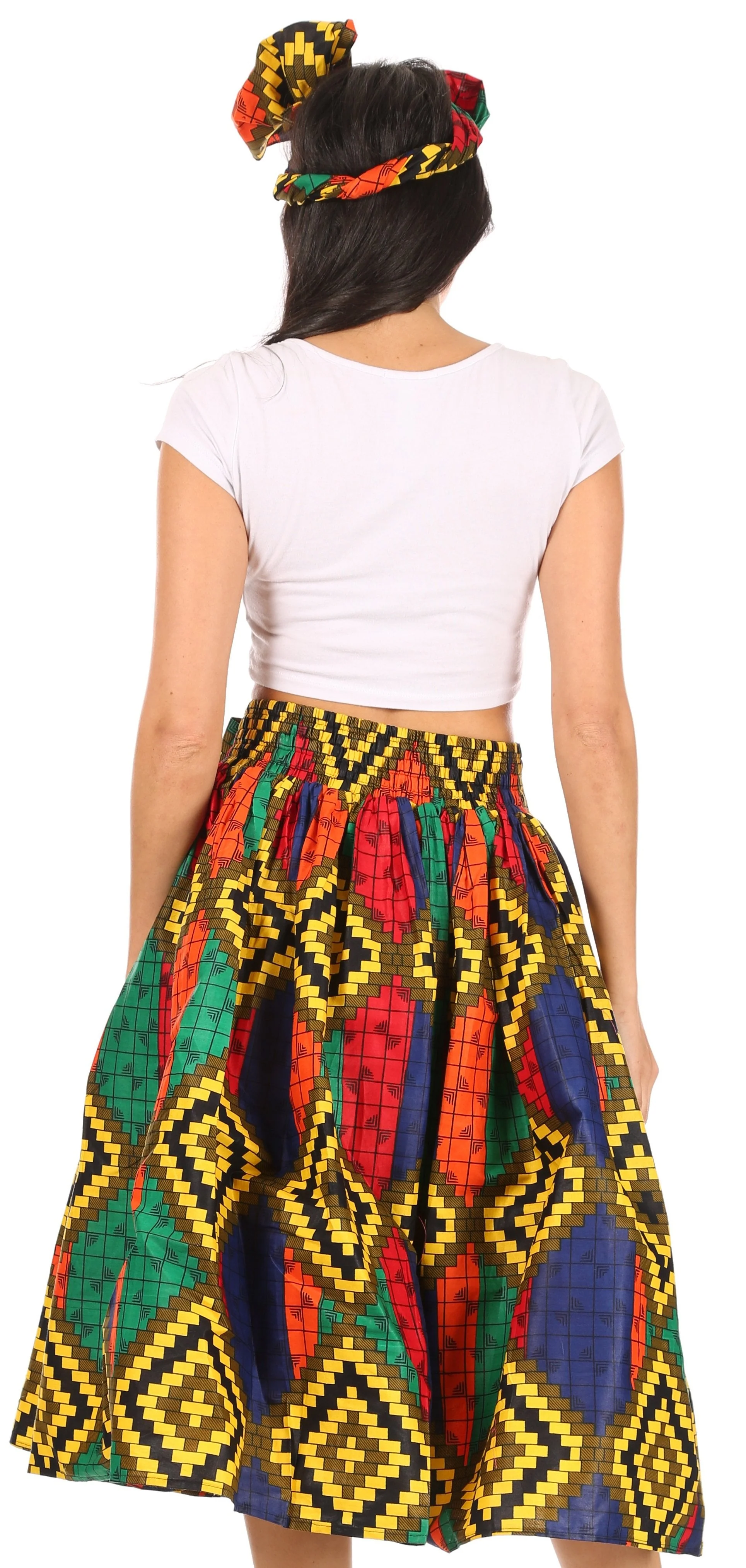Sakkas African Dutch Ankara Wax Print Full Circle Skirt - Image 199