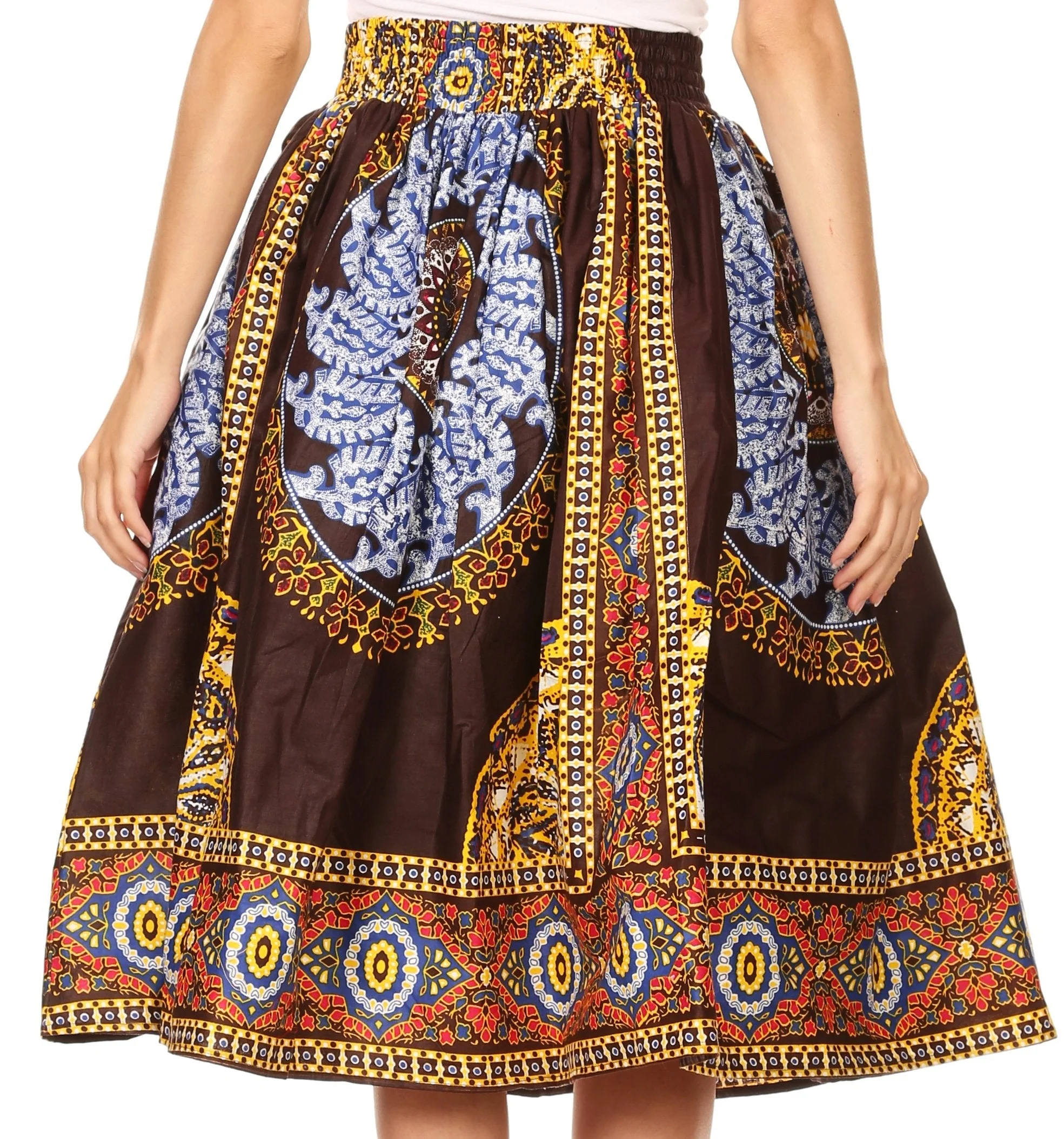 Sakkas African Dutch Ankara Wax Print Full Circle Skirt - Image 40