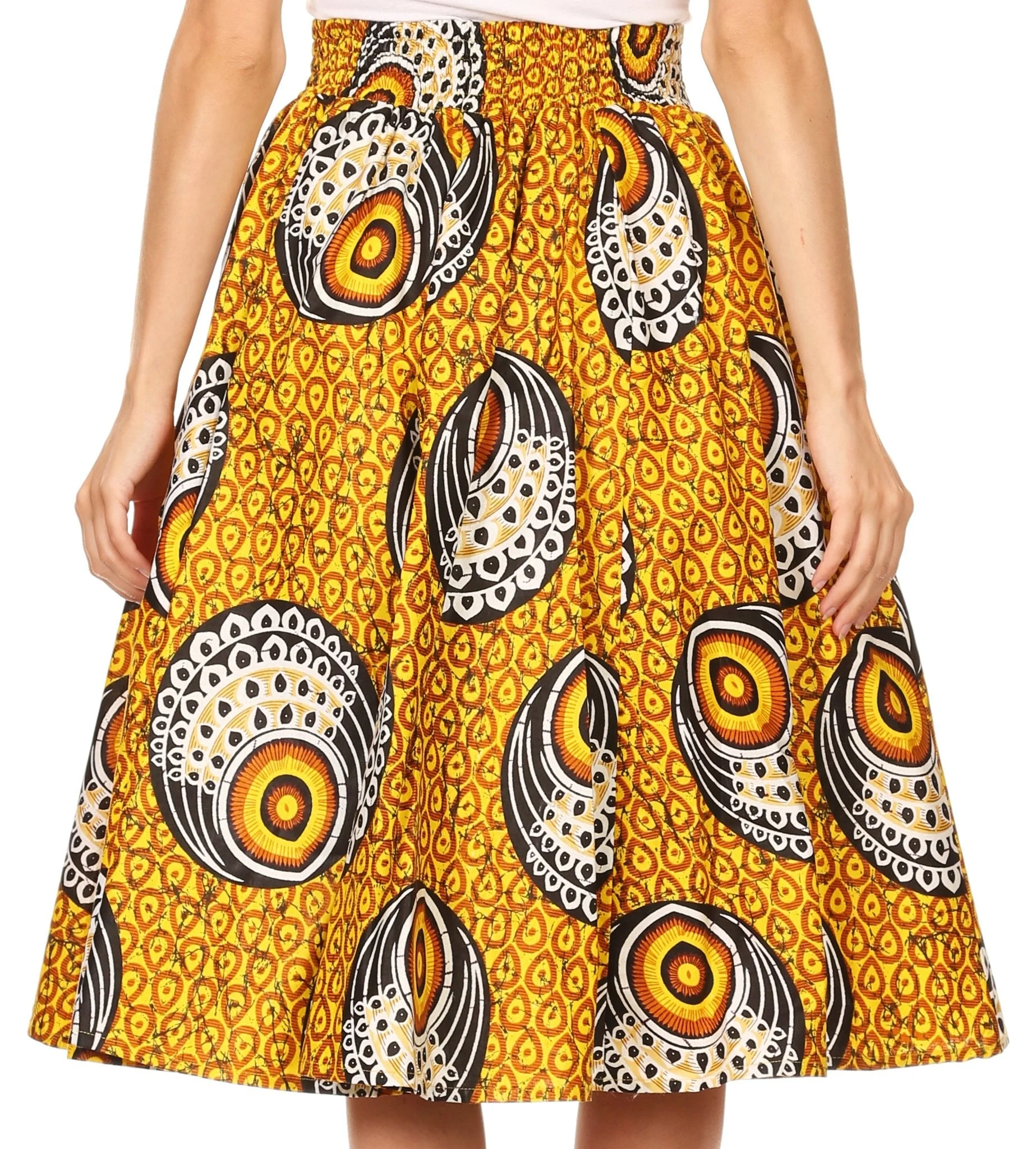 Sakkas African Dutch Ankara Wax Print Full Circle Skirt - Image 46