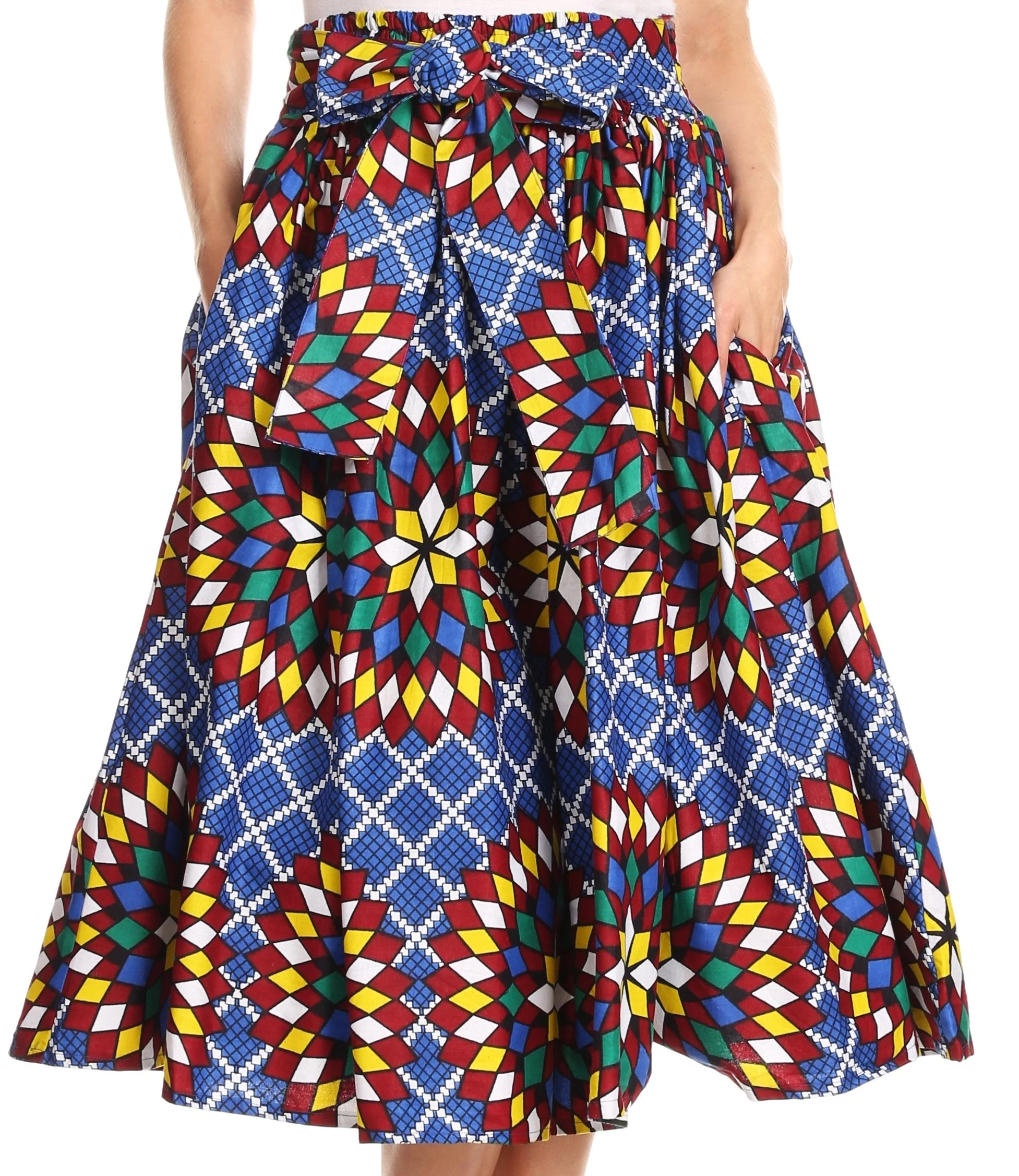 Sakkas African Dutch Ankara Wax Print Full Circle Skirt - Image 72