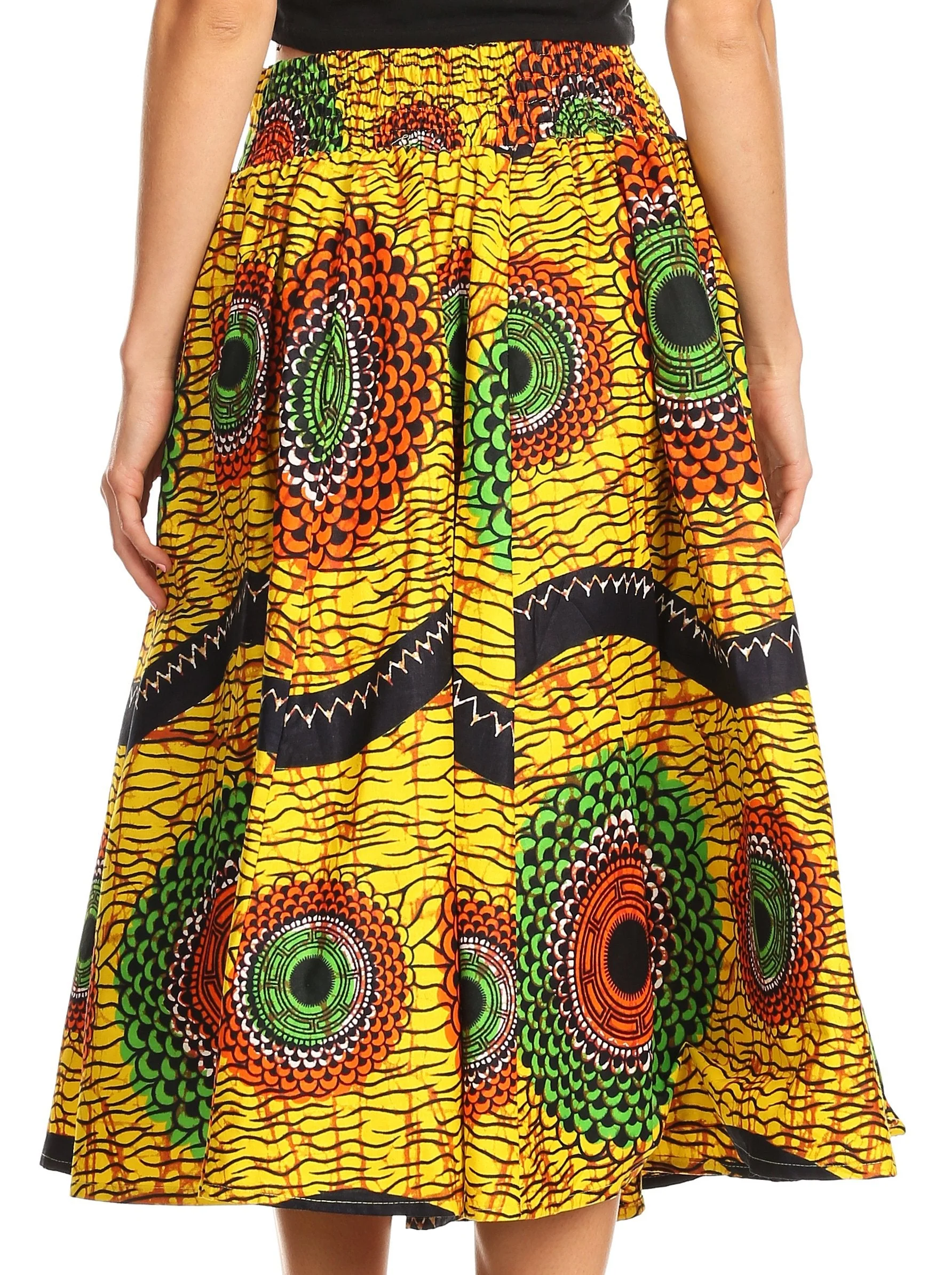 Sakkas African Dutch Ankara Wax Print Full Circle Skirt - Image 79