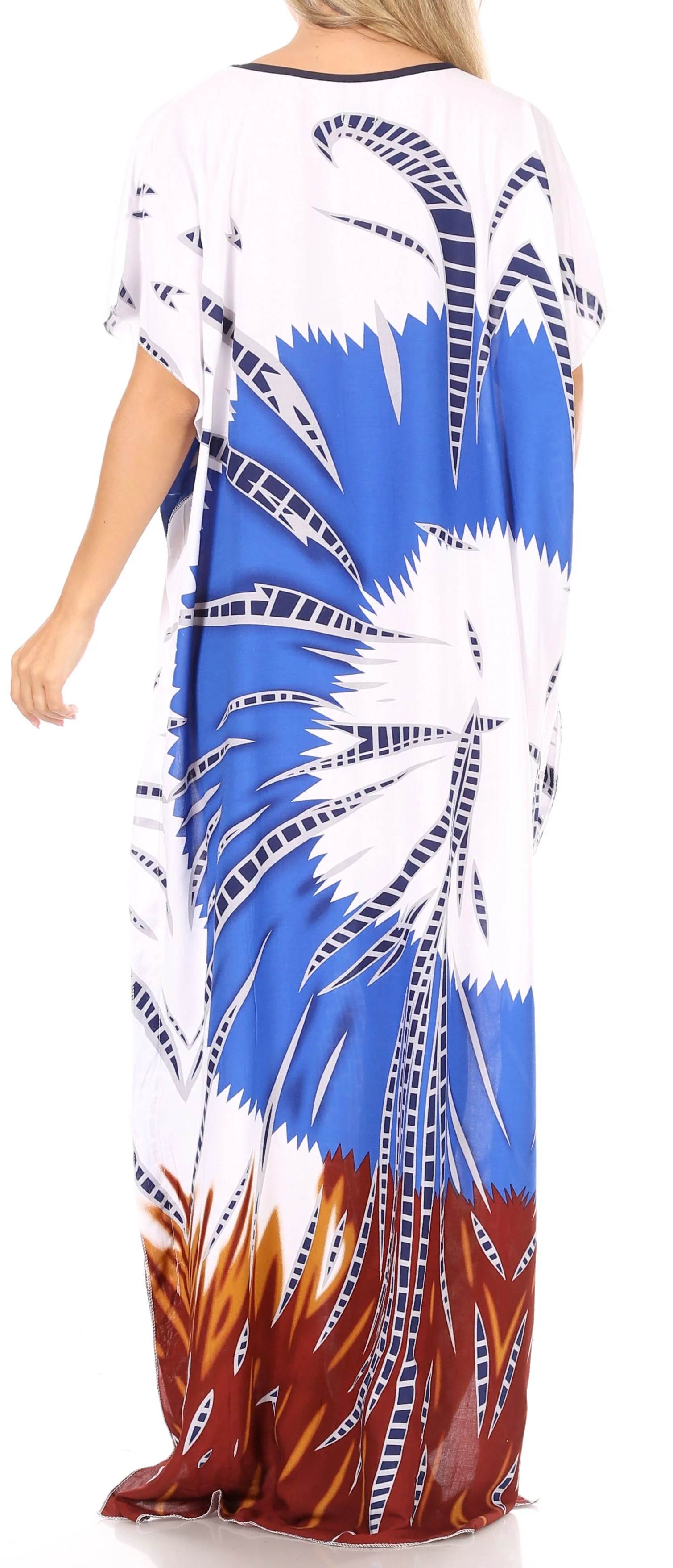 Sakkas Aggy Womens Dashiki African Print Caftan Dress Maxi Boho Hippie Colorful - Image 42