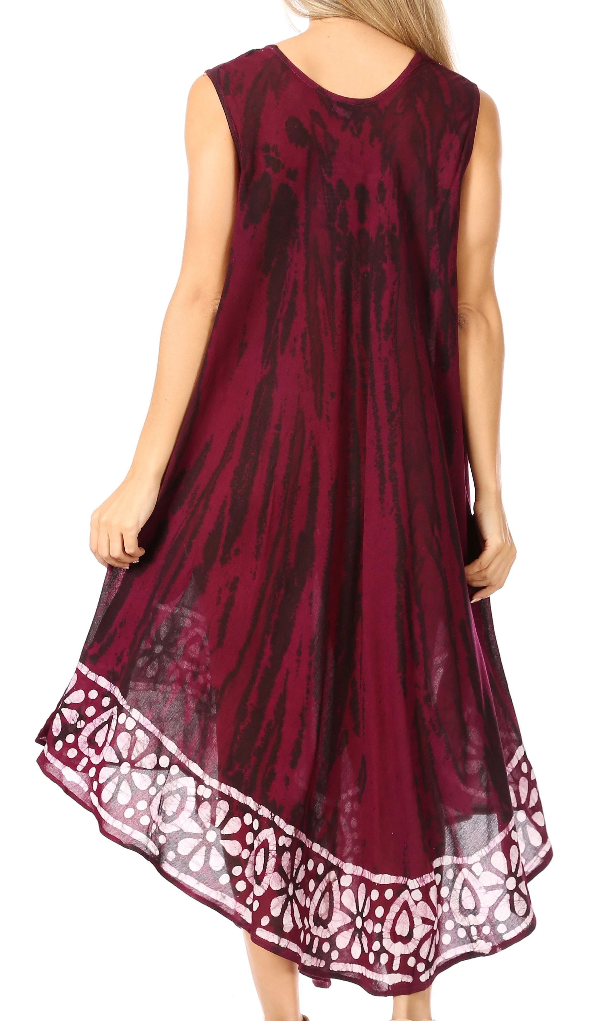 Sakkas Alexis Embroidered Long Sleeveless Floral Caftan Dress / Cover Up - Image 22