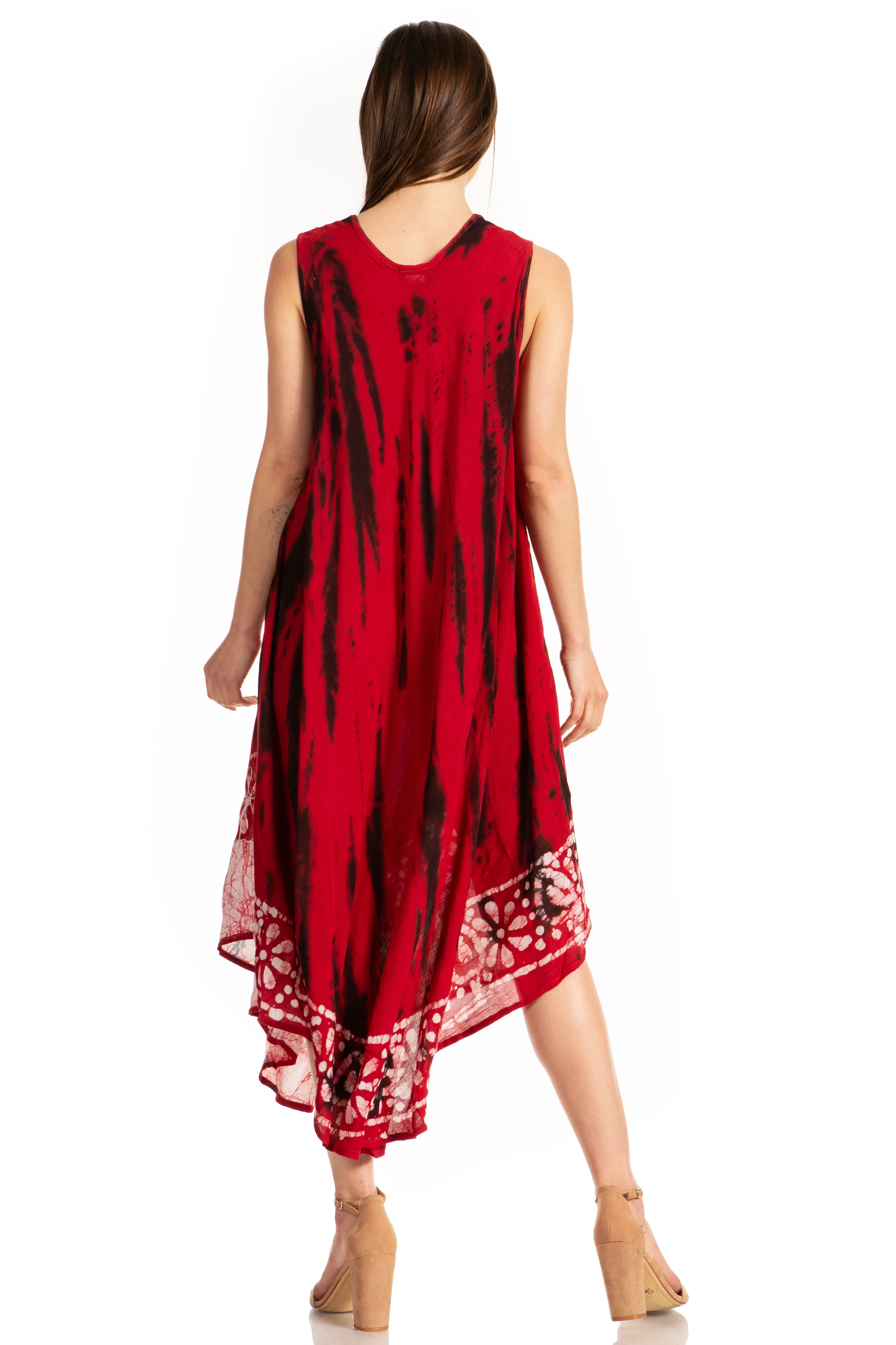Sakkas Alexis Embroidered Long Sleeveless Floral Caftan Dress / Cover Up - Image 27