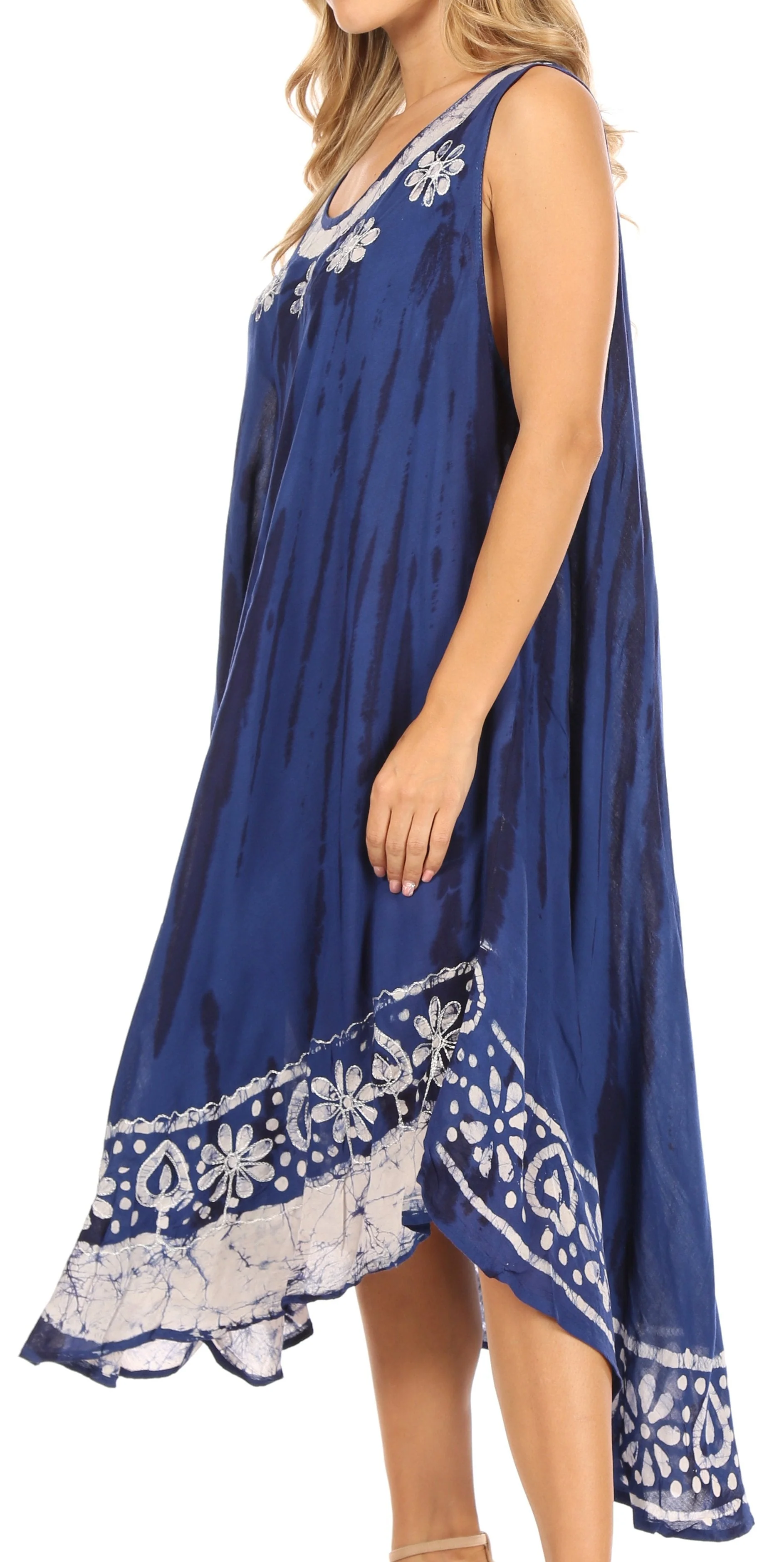 Sakkas Alexis Embroidered Long Sleeveless Floral Caftan Dress / Cover Up - Image 33