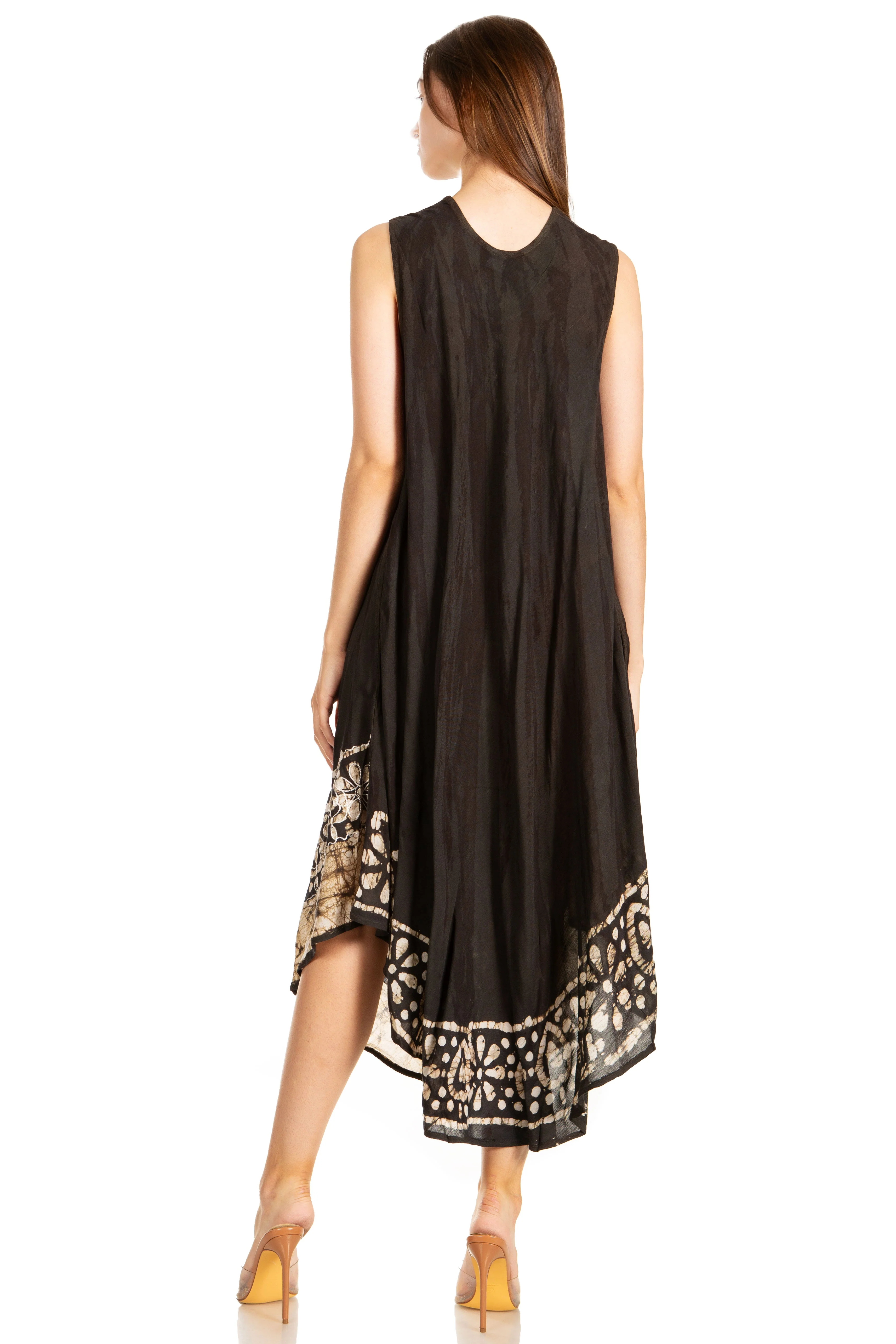 Sakkas Alexis Embroidered Long Sleeveless Floral Caftan Dress / Cover Up - Image 42