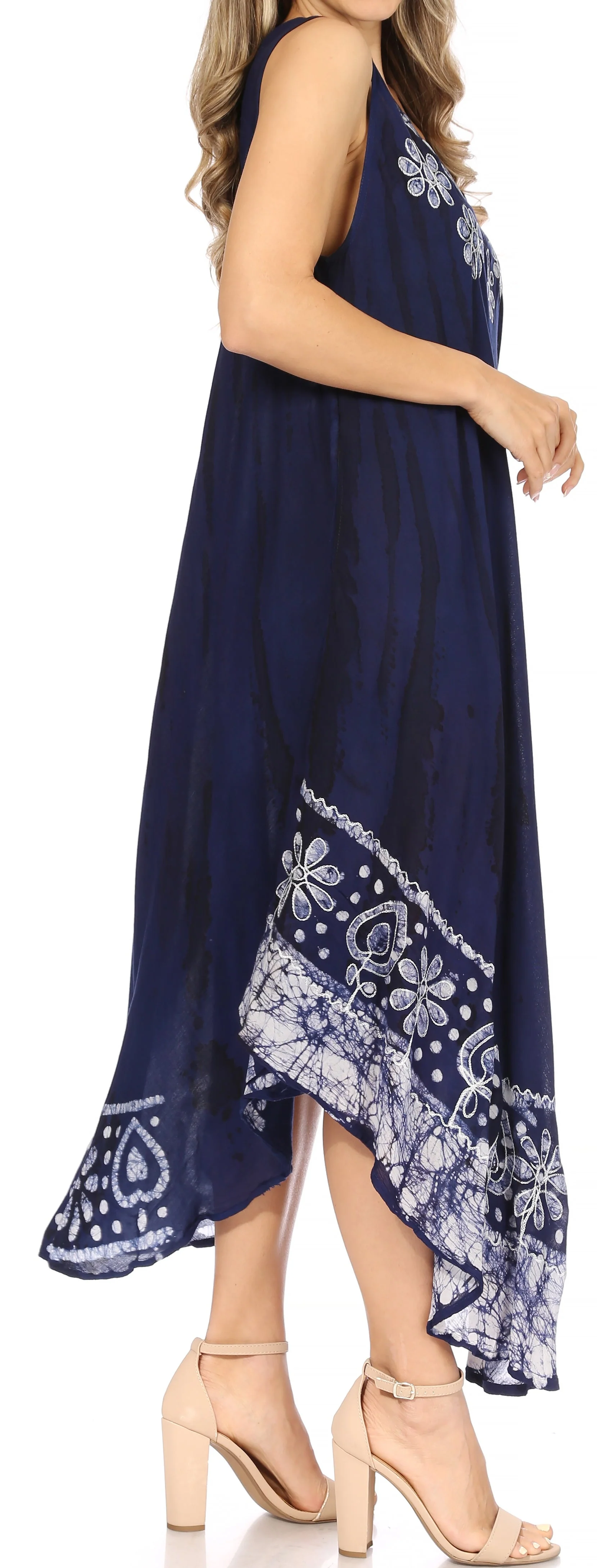 Sakkas Alexis Embroidered Long Sleeveless Floral Caftan Dress / Cover Up - Image 59