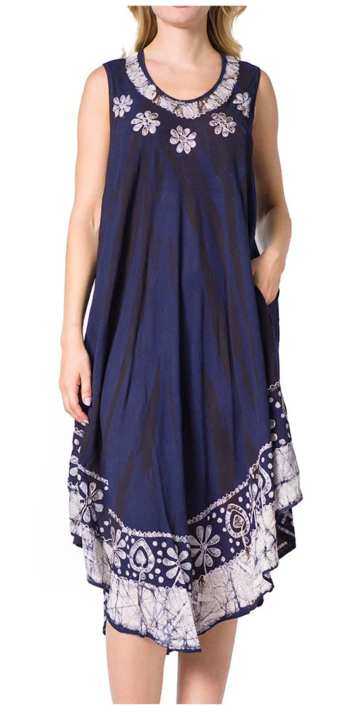 Sakkas Alexis Embroidered Long Sleeveless Floral Caftan Dress / Cover Up - Image 66