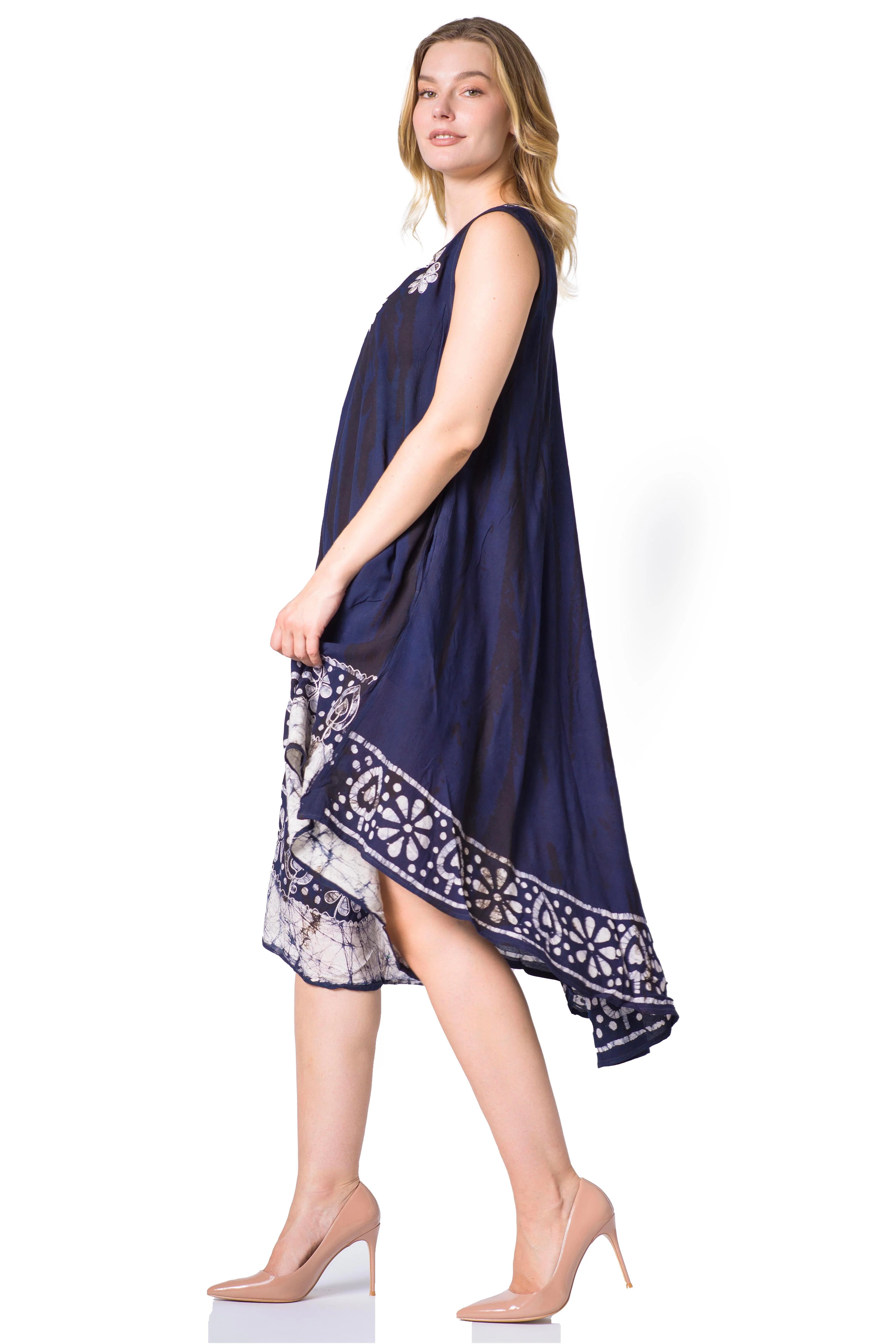 Sakkas Alexis Embroidered Long Sleeveless Floral Caftan Dress / Cover Up - Image 68
