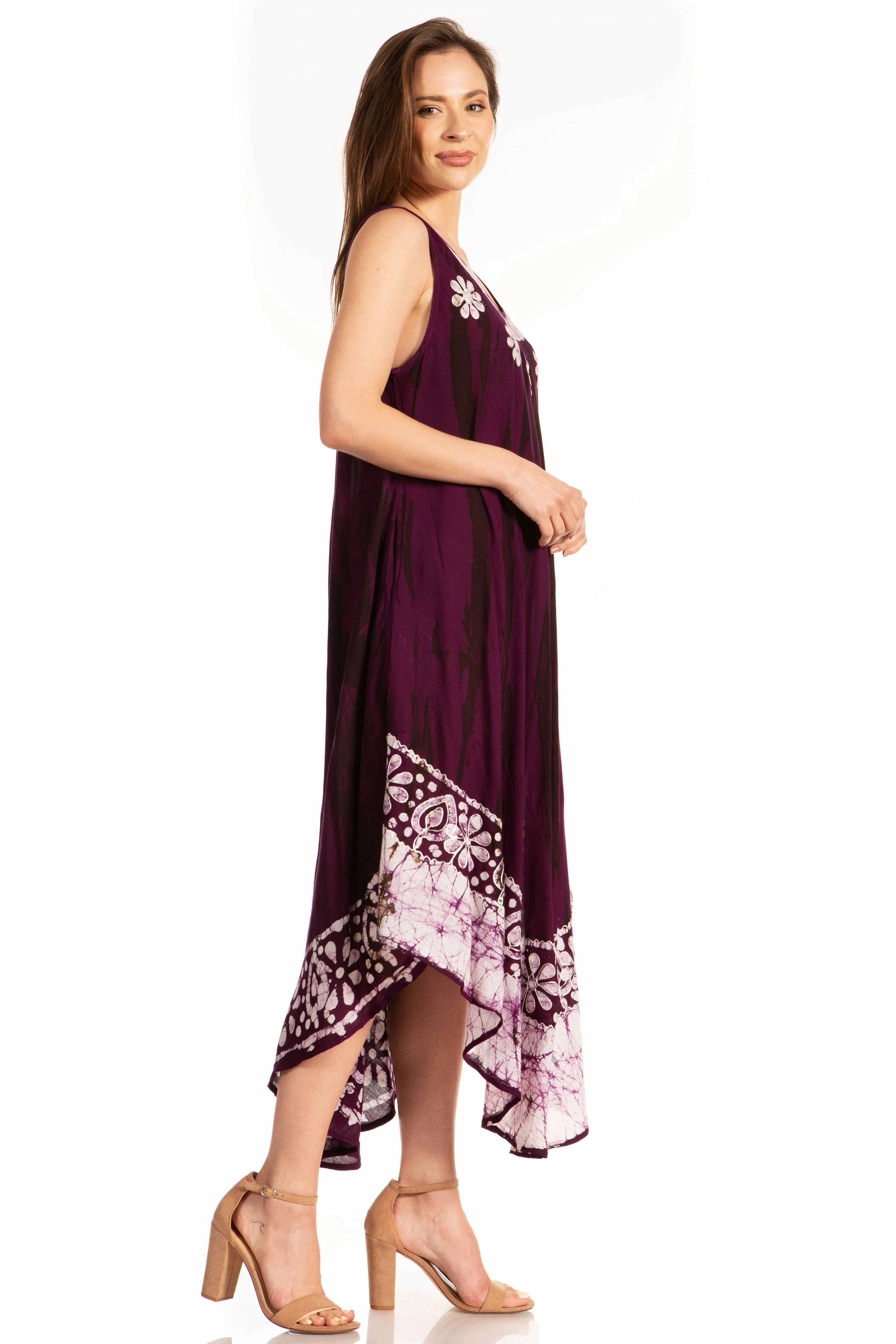 Sakkas Alexis Embroidered Long Sleeveless Floral Caftan Dress / Cover Up - Image 73
