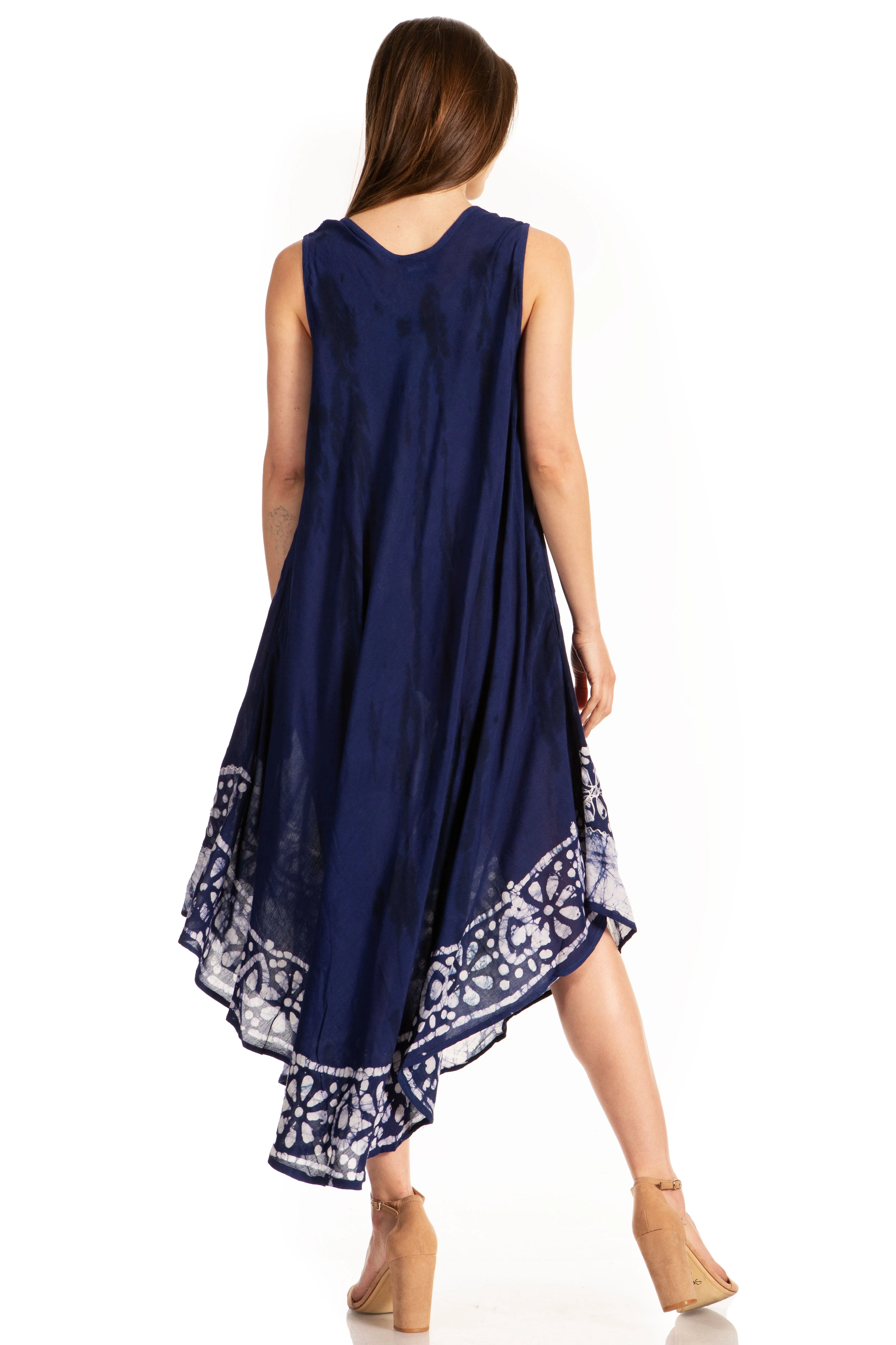 Sakkas Alexis Embroidered Long Sleeveless Floral Caftan Dress / Cover Up - Image 77