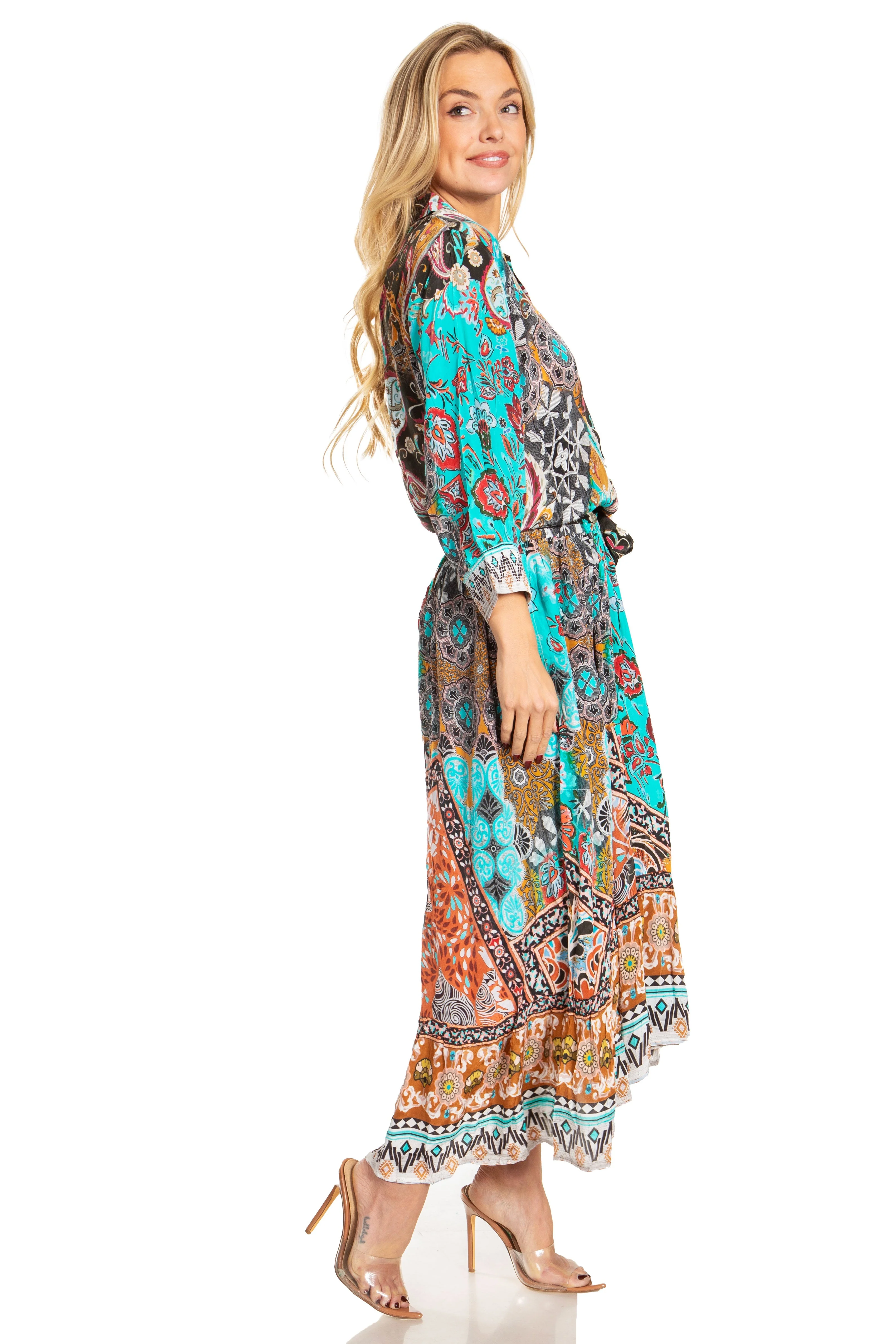 Sakkas Andreas Women's Maxi Dress with Ruffles and Buttons - Image 24