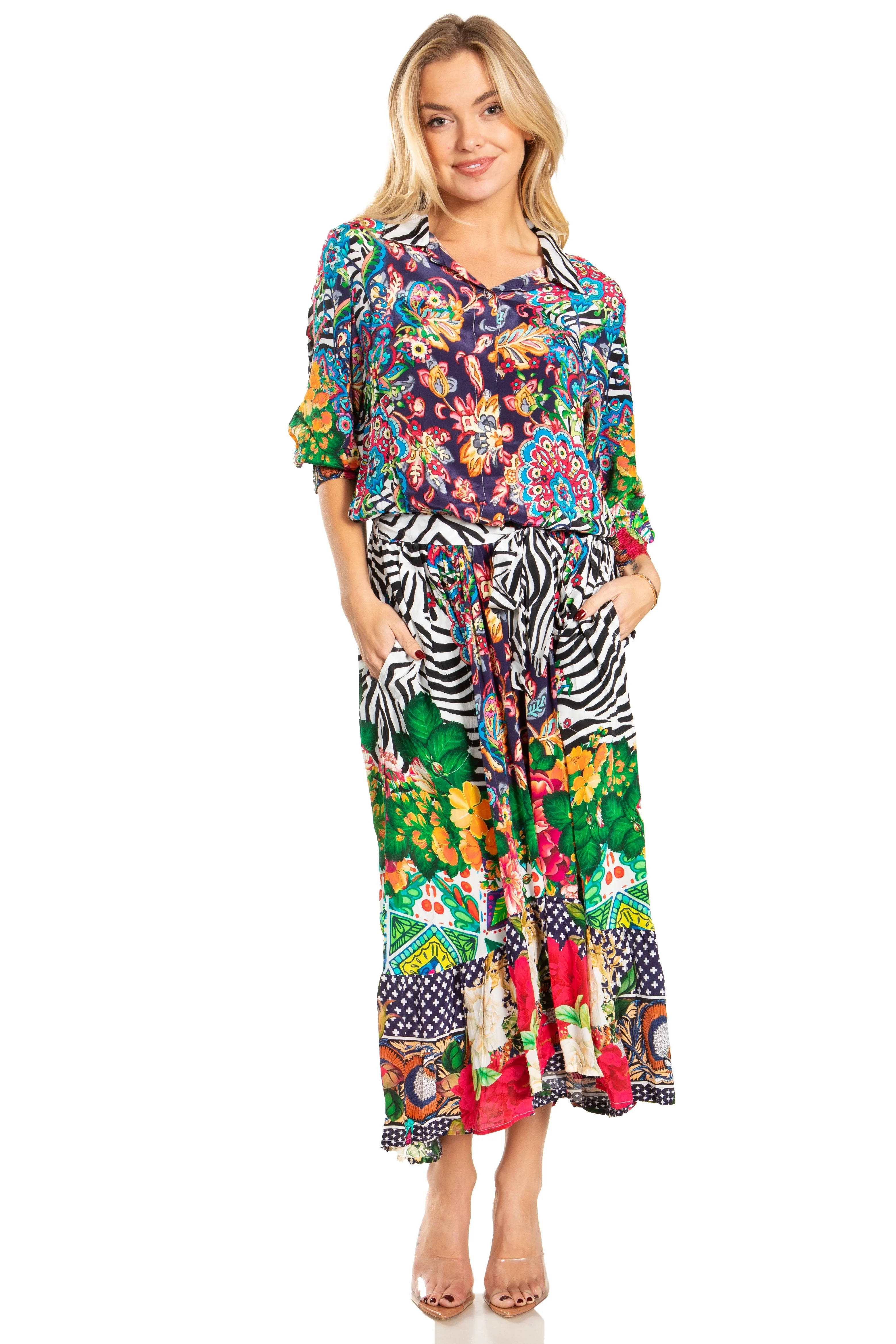 Sakkas Andreas Women's Maxi Dress with Ruffles and Buttons - Image 35