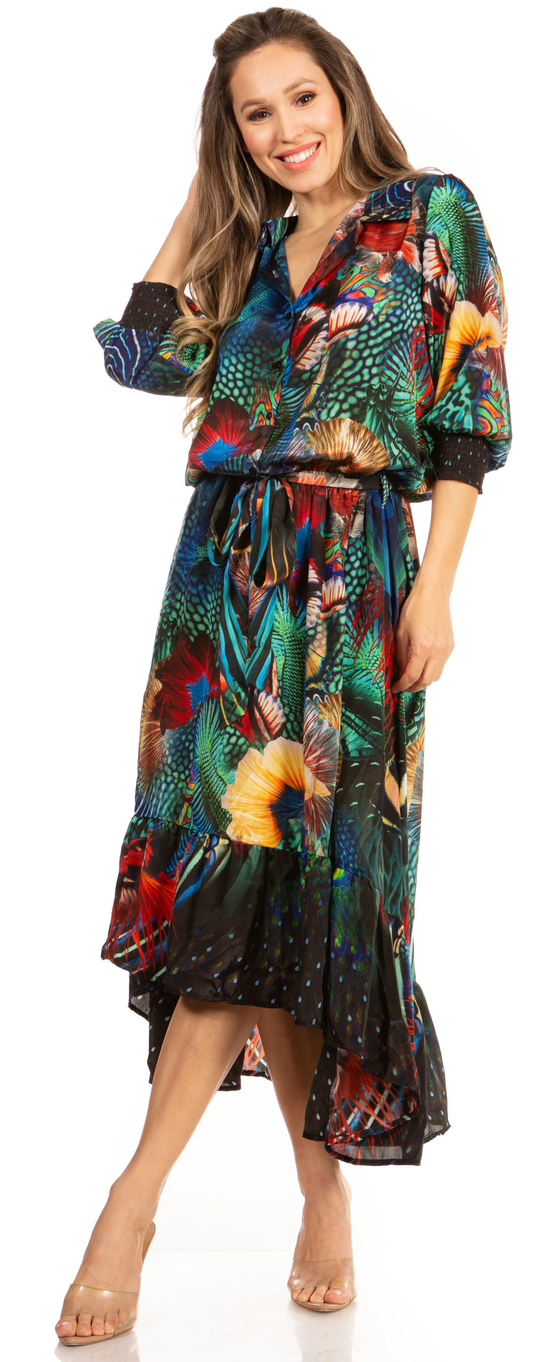 Sakkas Andreas Women's Maxi Dress with Ruffles and Buttons - Image 6