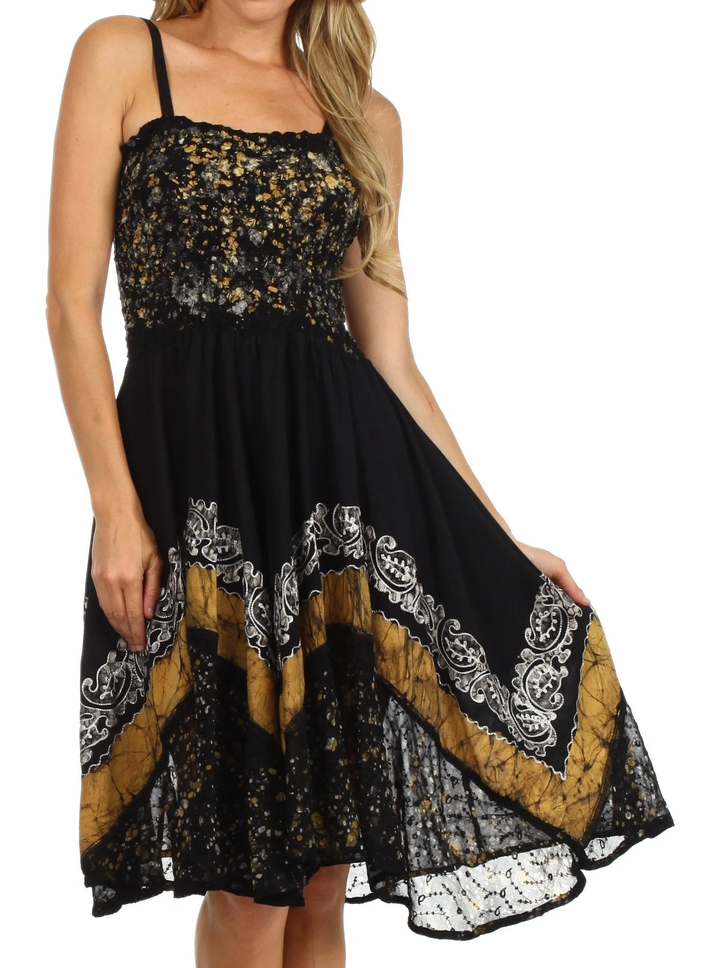 Sakkas Aphrodite Embroidered Batik Dress - Image 13