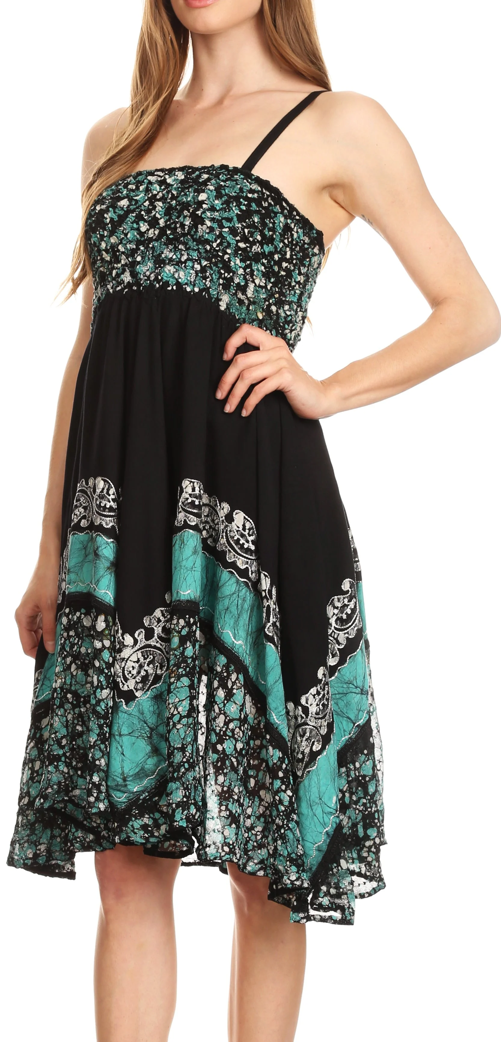 Sakkas Aphrodite Embroidered Batik Dress - Image 57