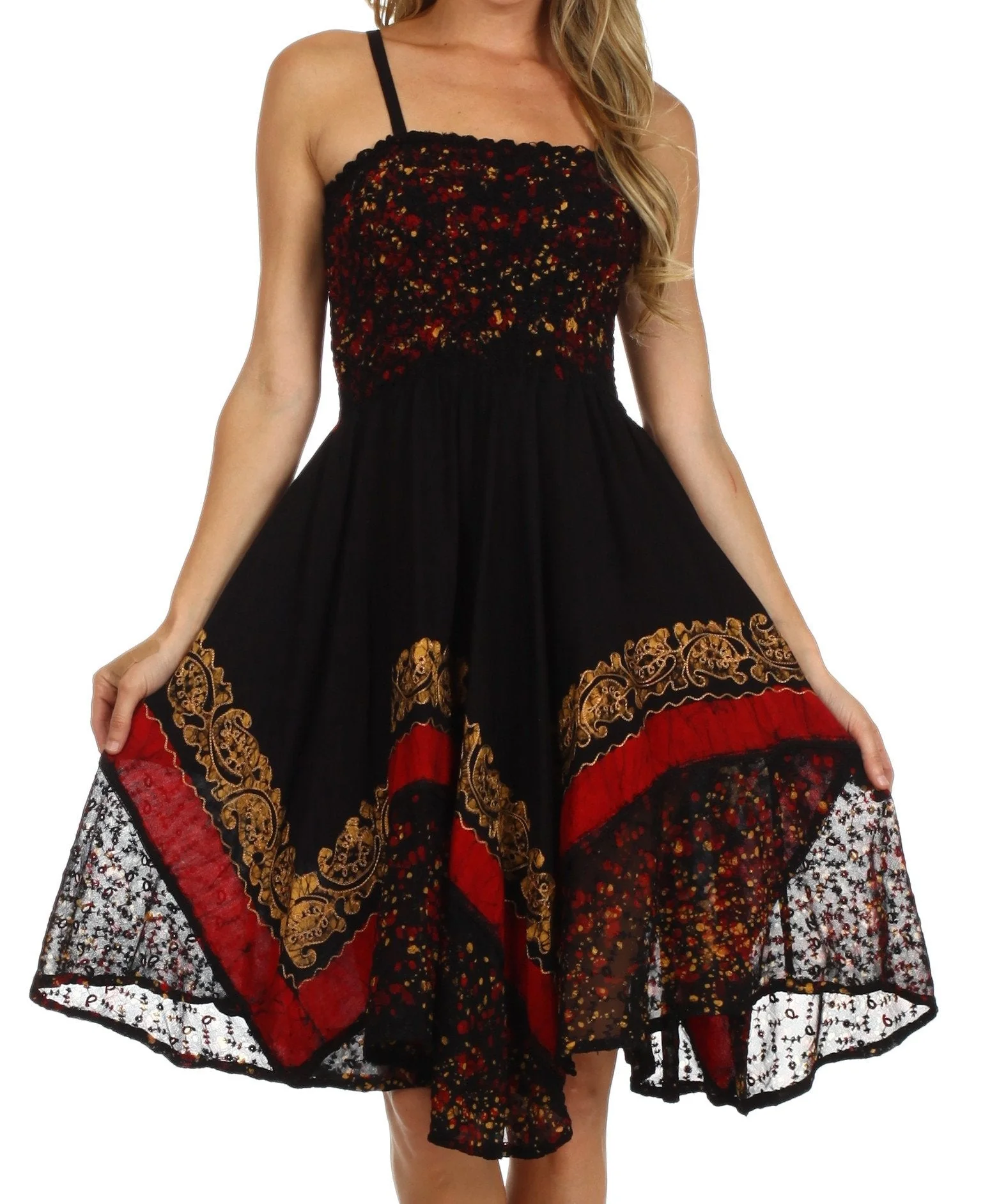 Sakkas Aphrodite Embroidered Batik Dress - Image 7