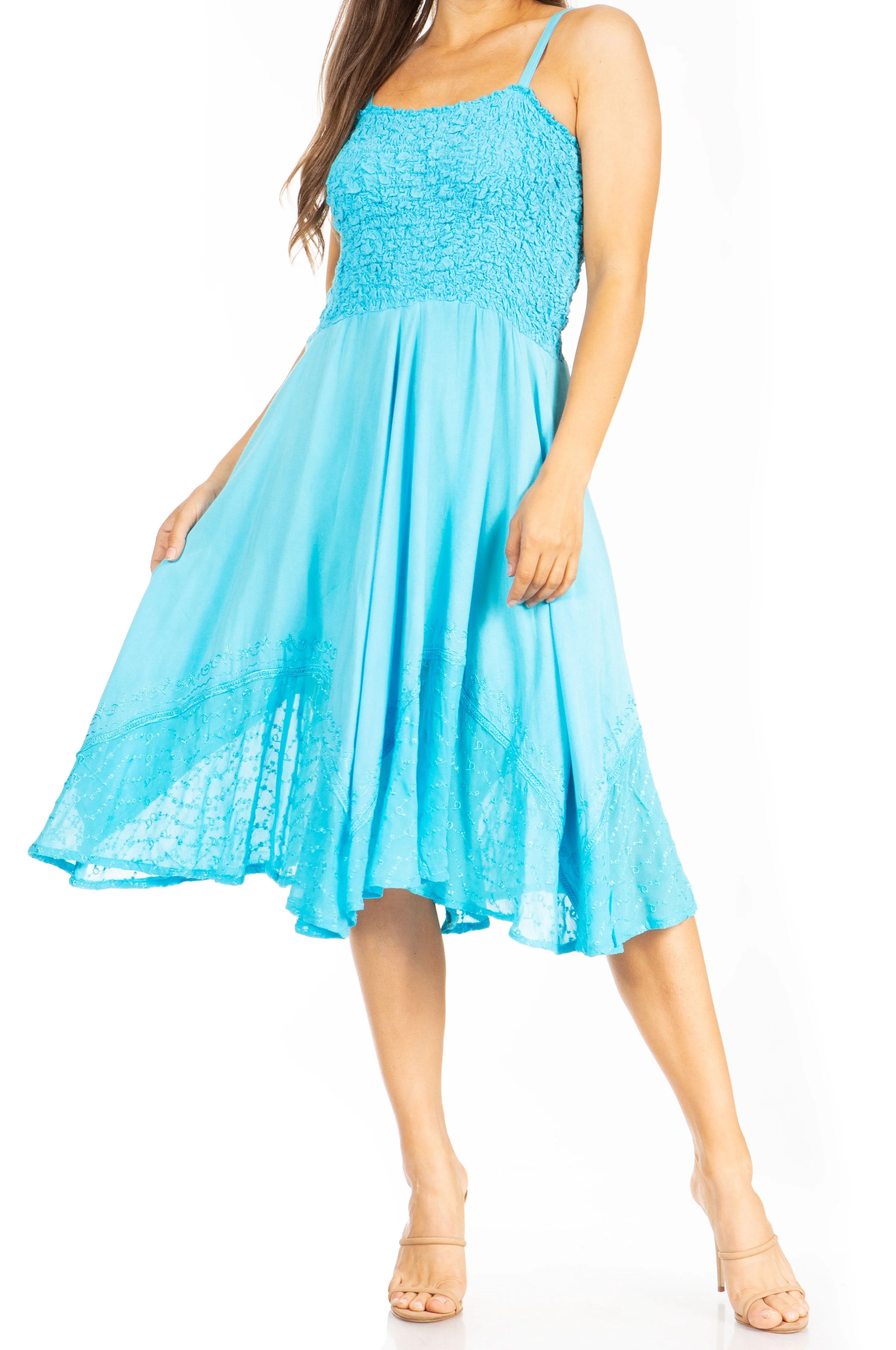 Sakkas Aphrodite Embroidered Batik Dress - Image 93