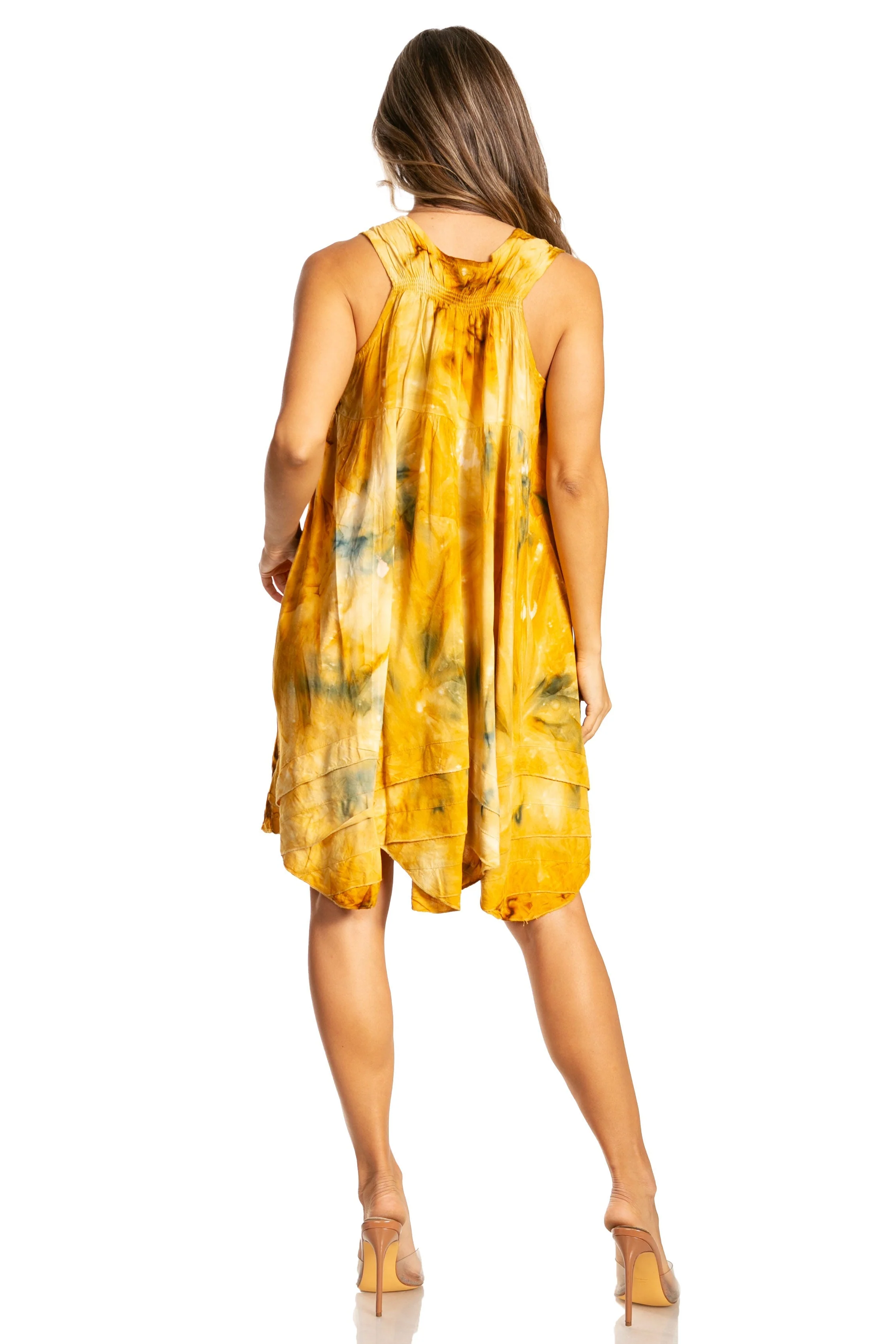 Sakkas Artemi Women's Casual Short Tie-dye Sleeveless Loose Tank Dress Cover-up - Image 12