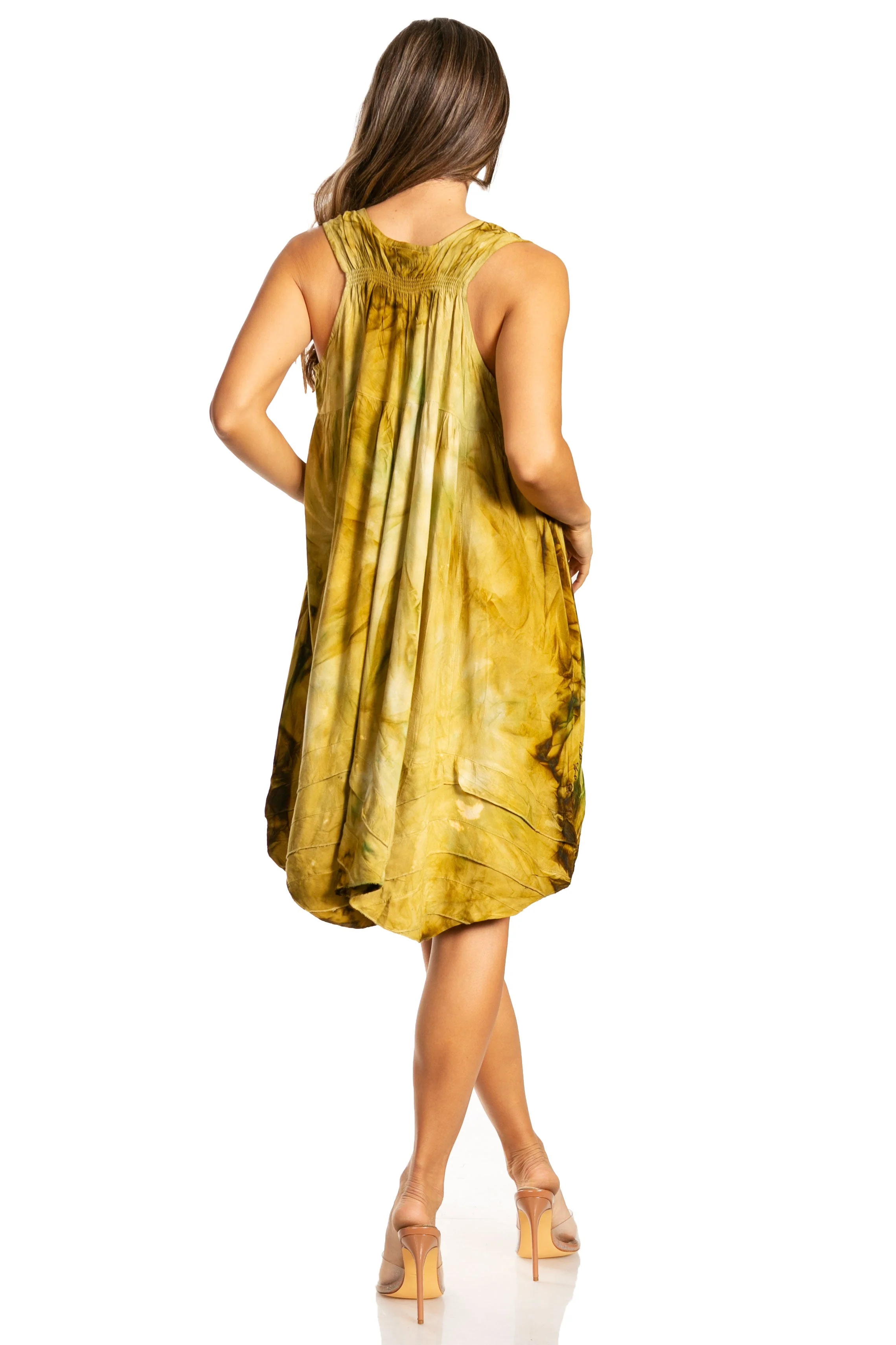 Sakkas Artemi Women's Casual Short Tie-dye Sleeveless Loose Tank Dress Cover-up - Image 2