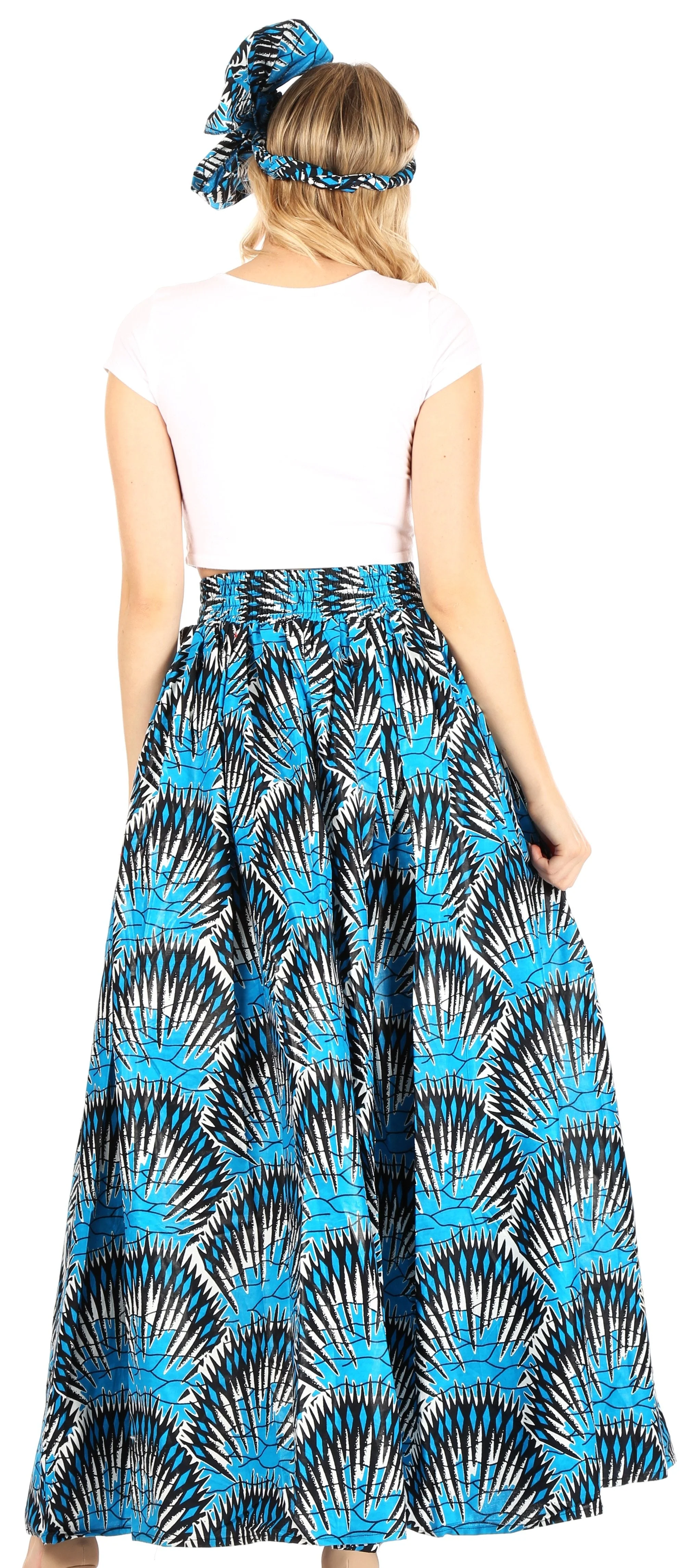 Sakkas Asma Convertible Traditional Wax Print Adjustable Strap Maxi Skirt | Dress - Image 118